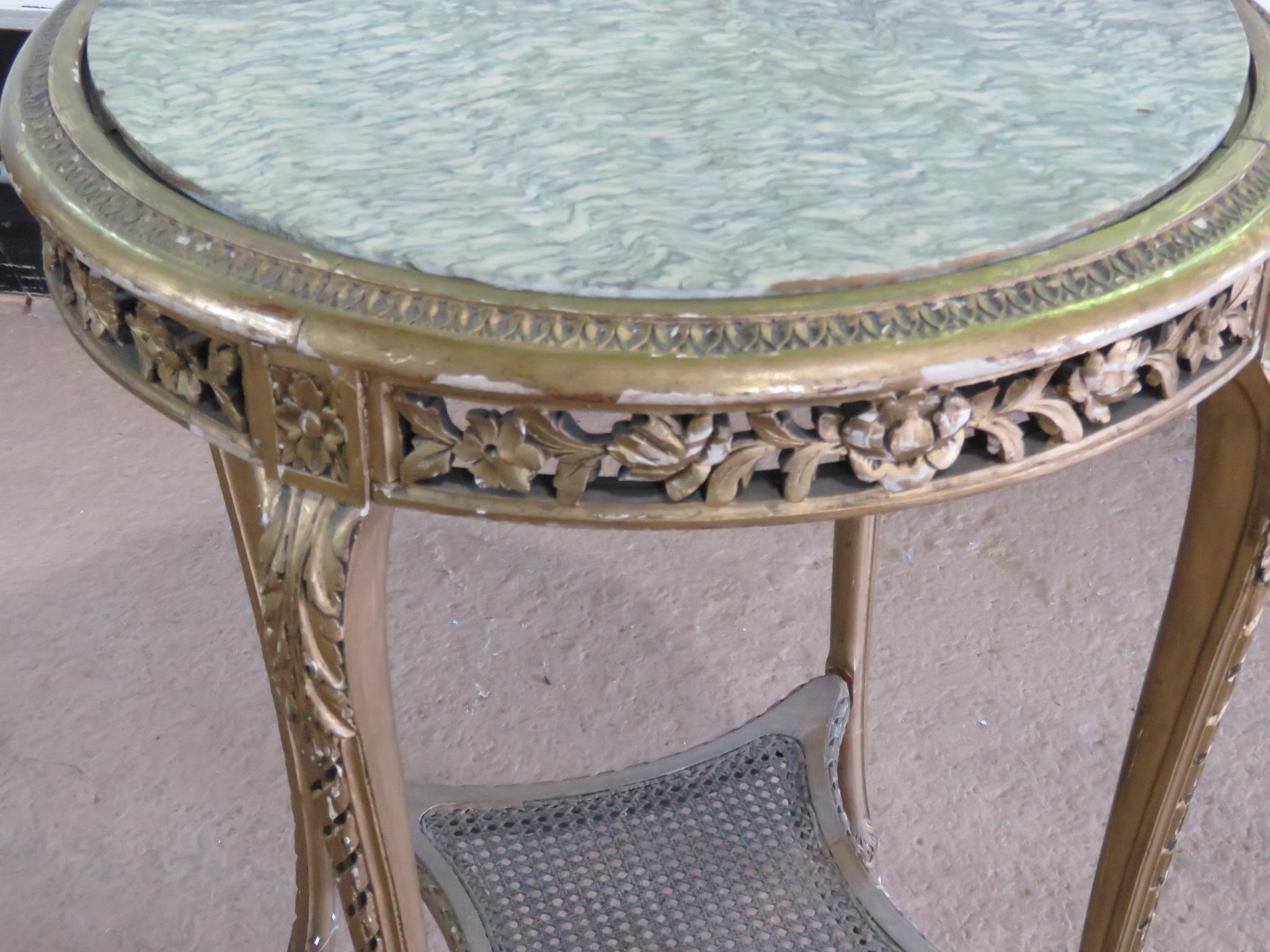 Regency French Marble-Top Side Table