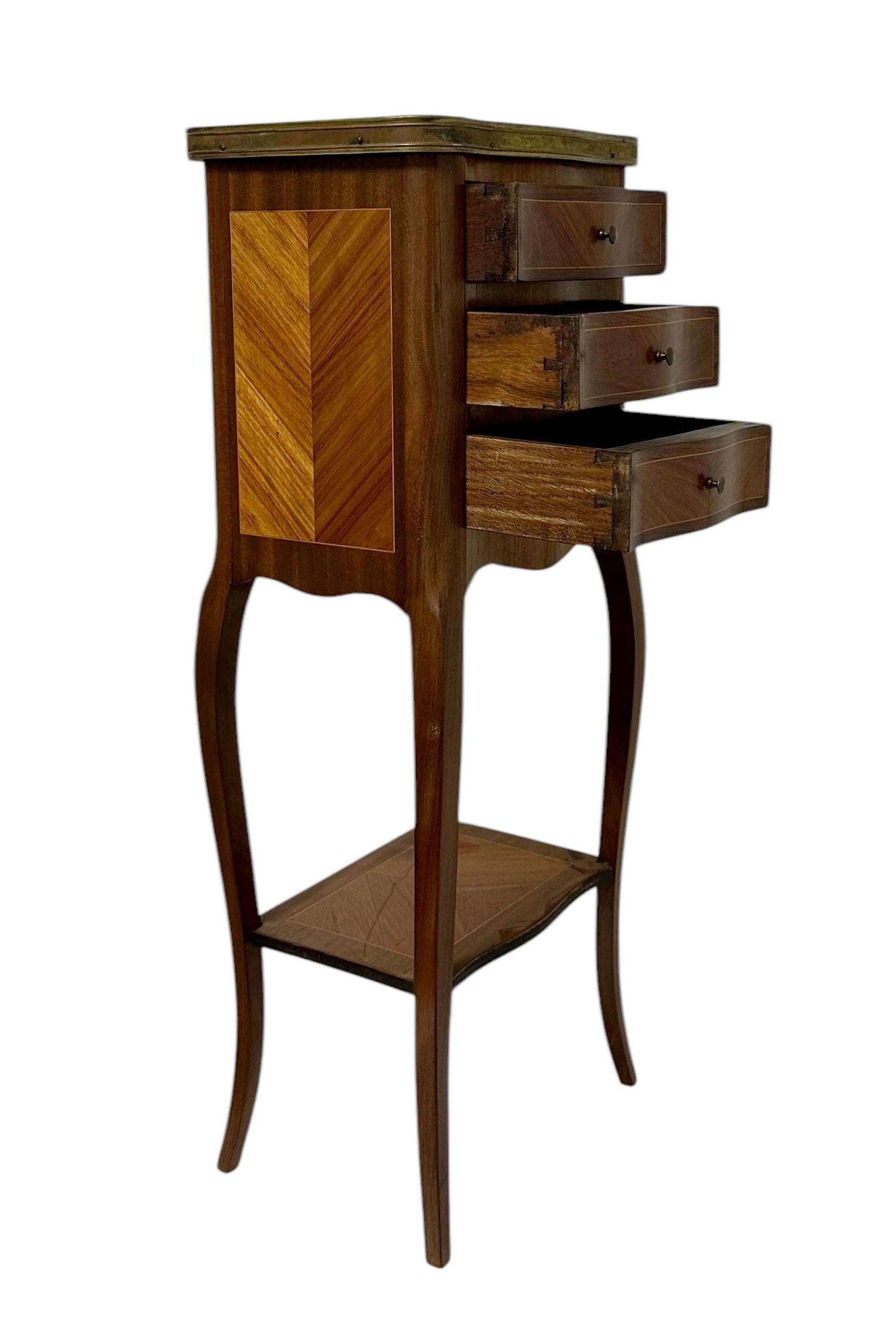 Late 19th Century French Marble Top Side Table For Sale