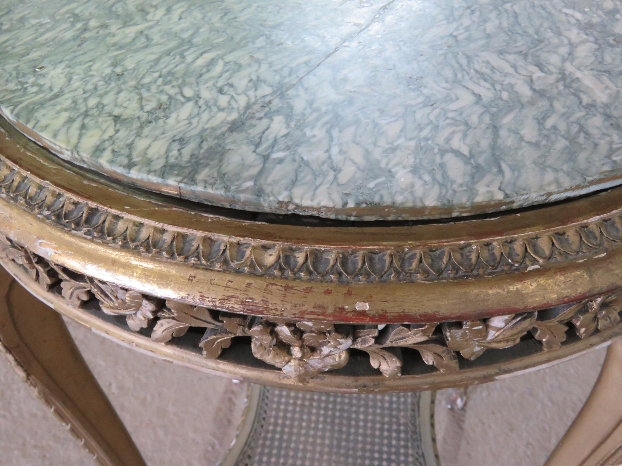 French Marble-Top Side Table 1