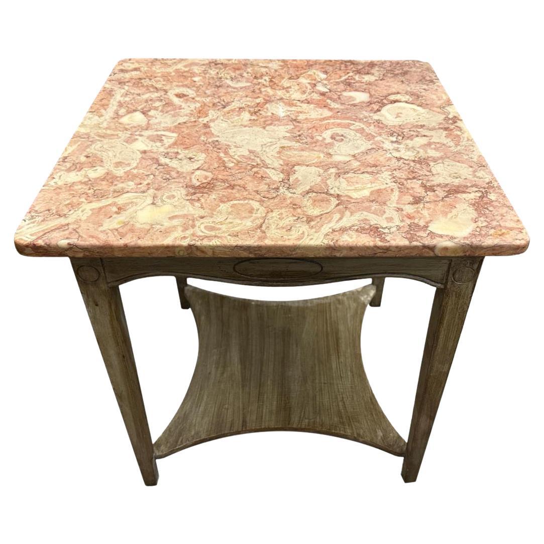 French Marble Top Side Table