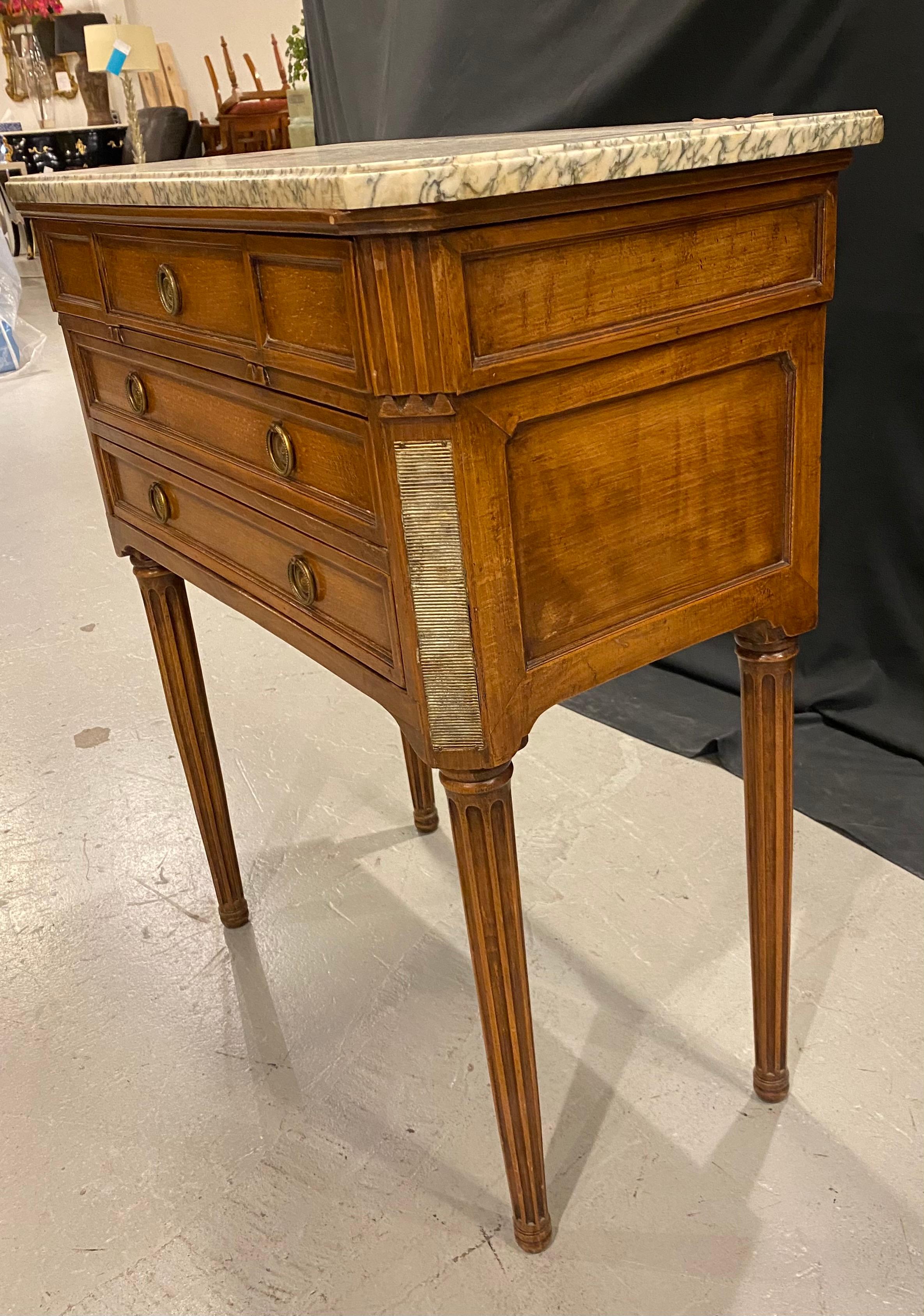 French Marble Top Side Table Louis XVI Styling 7