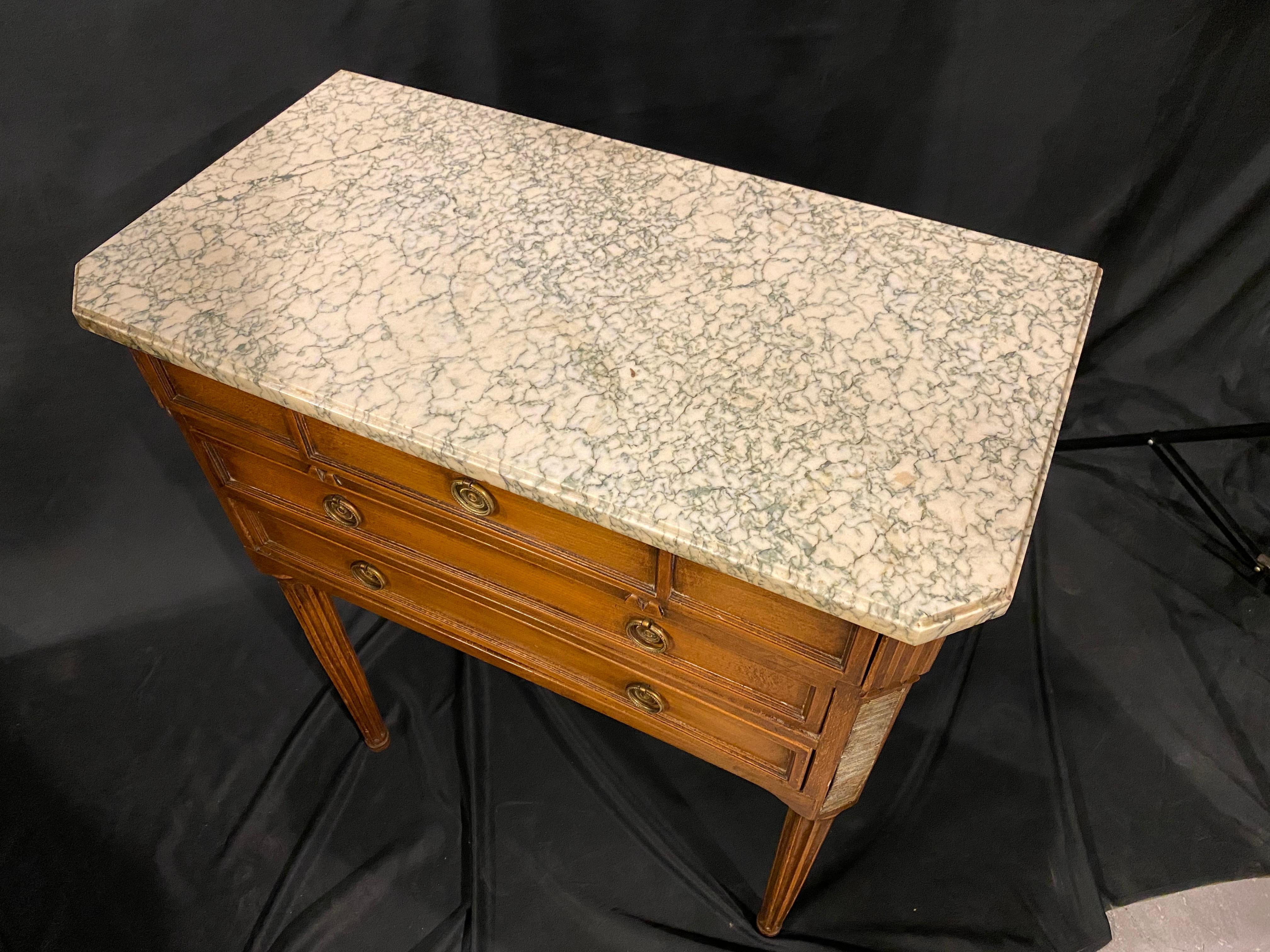 20th Century French Marble Top Side Table Louis XVI Styling