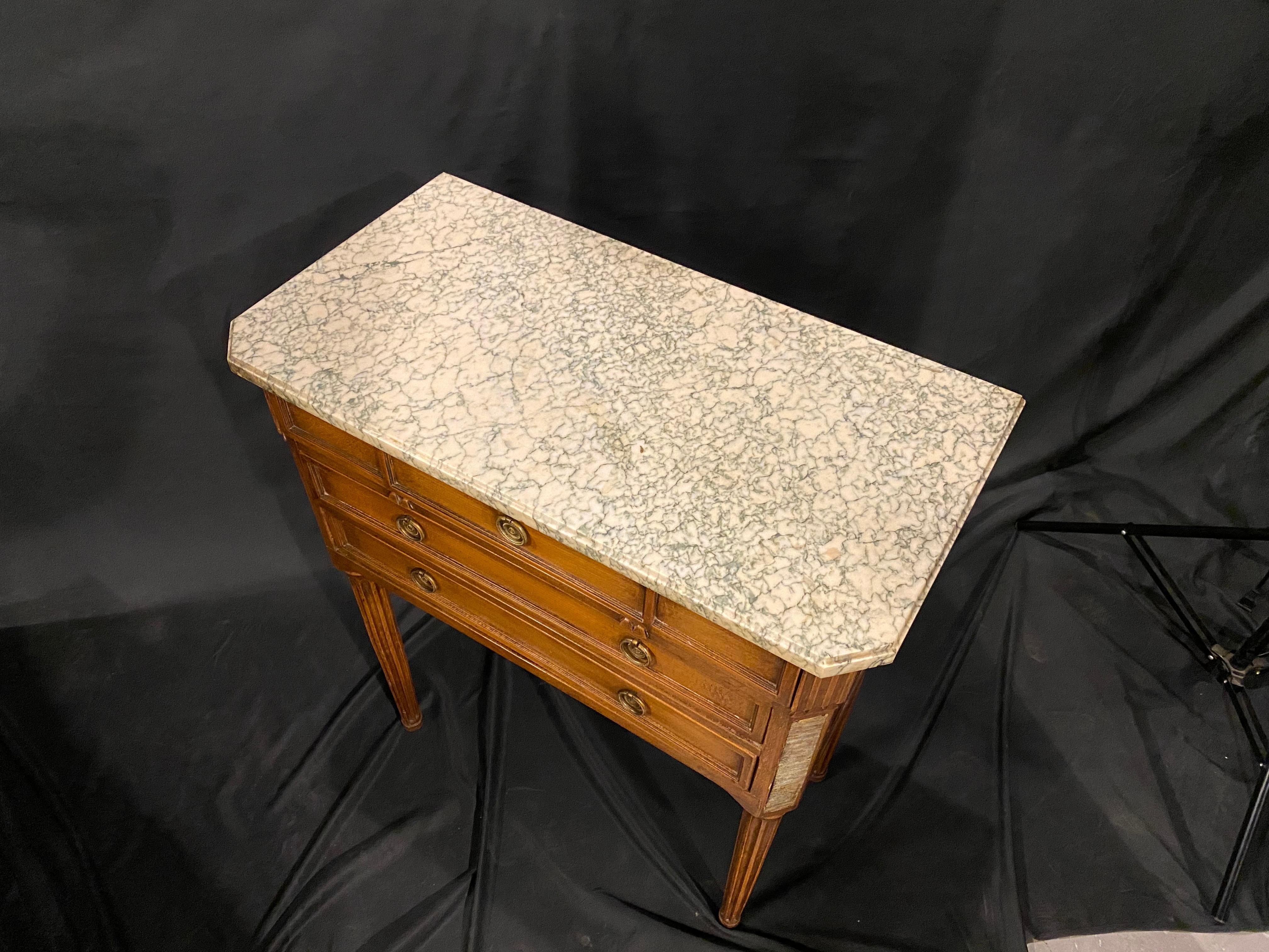 French Marble Top Side Table Louis XVI Styling 2