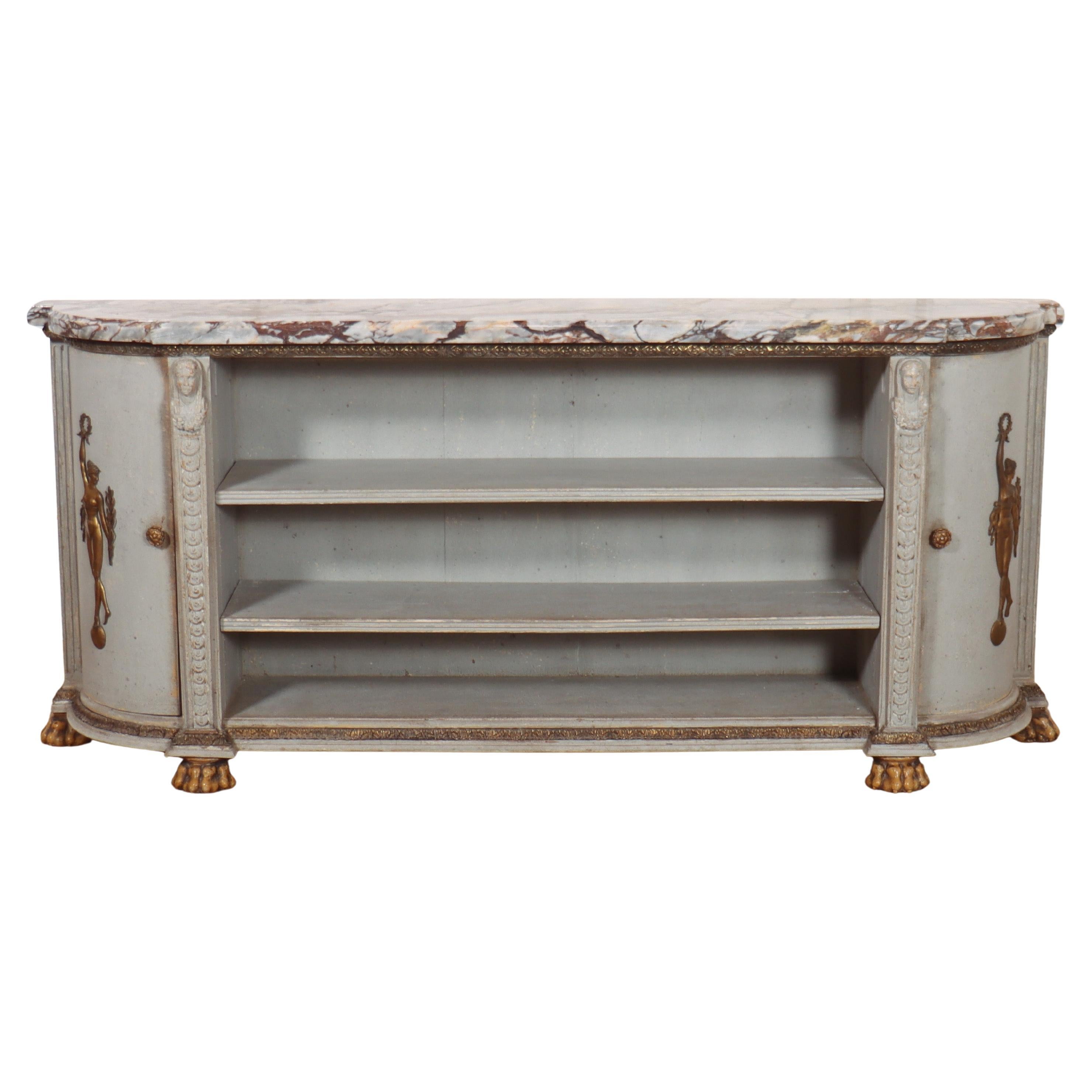 French Marble Top Sideboard For Sale