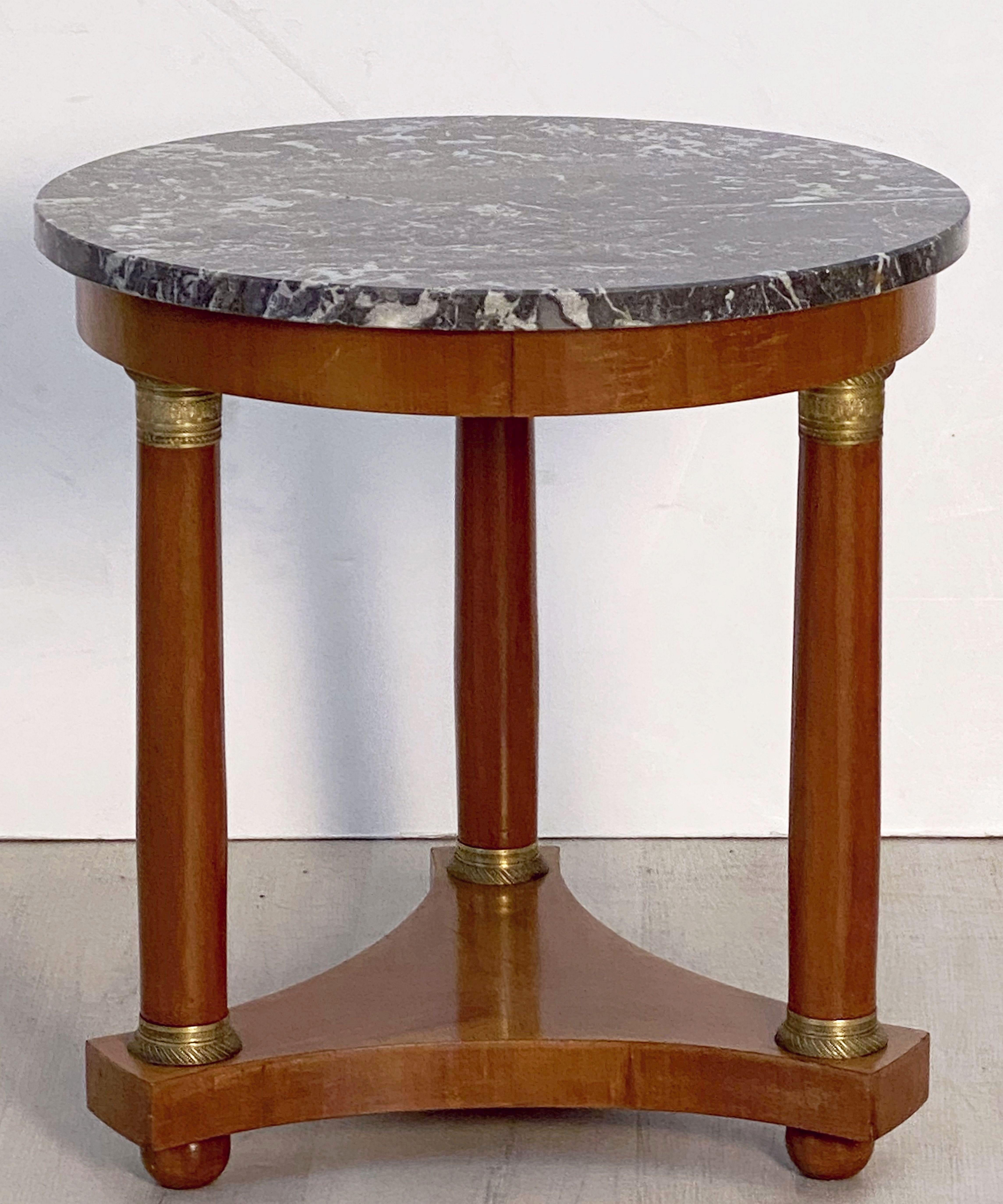 French Marble-Top Table or Guéridon in the Empire Style In Good Condition In Austin, TX