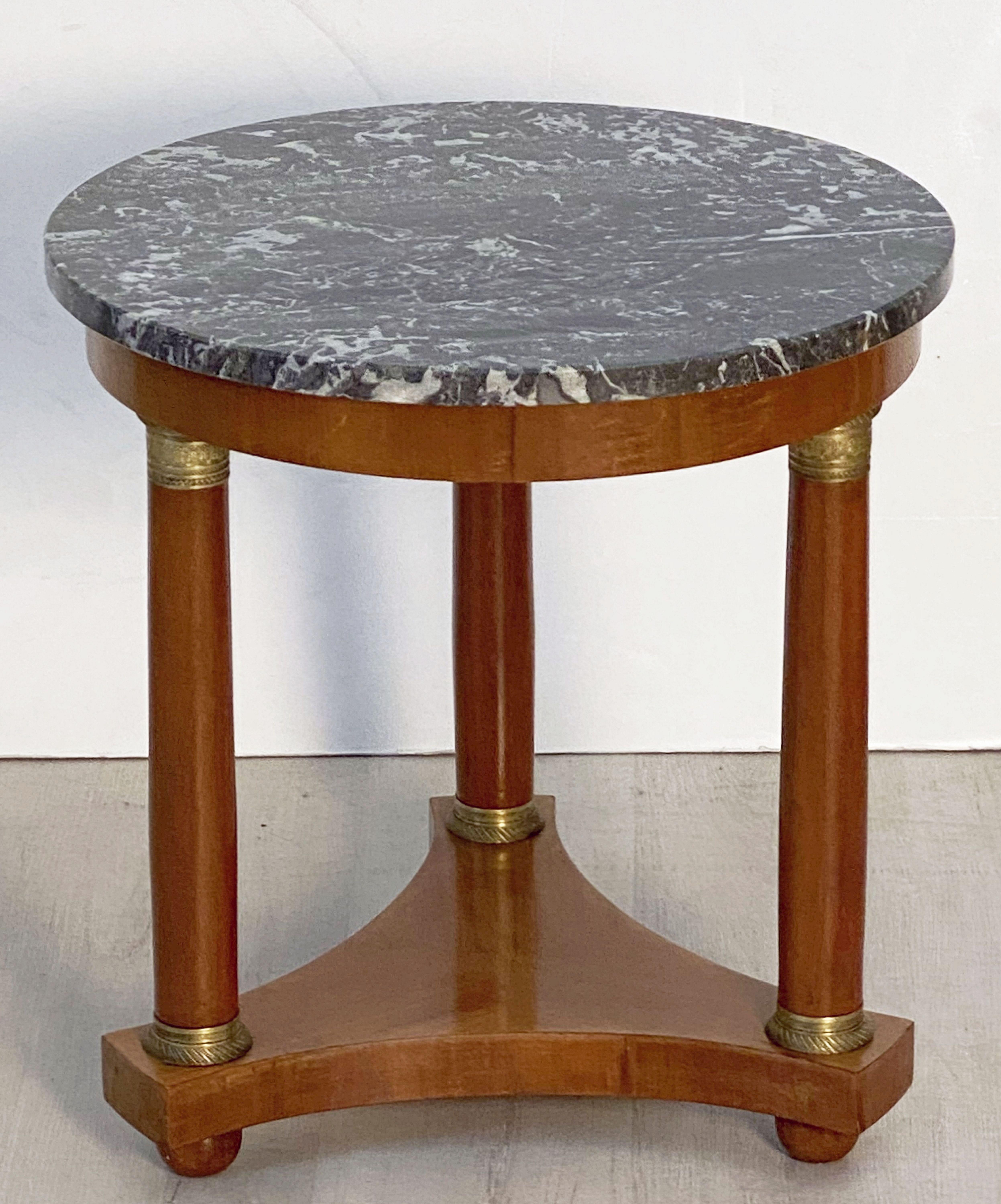 19th Century French Marble-Top Table or Guéridon in the Empire Style