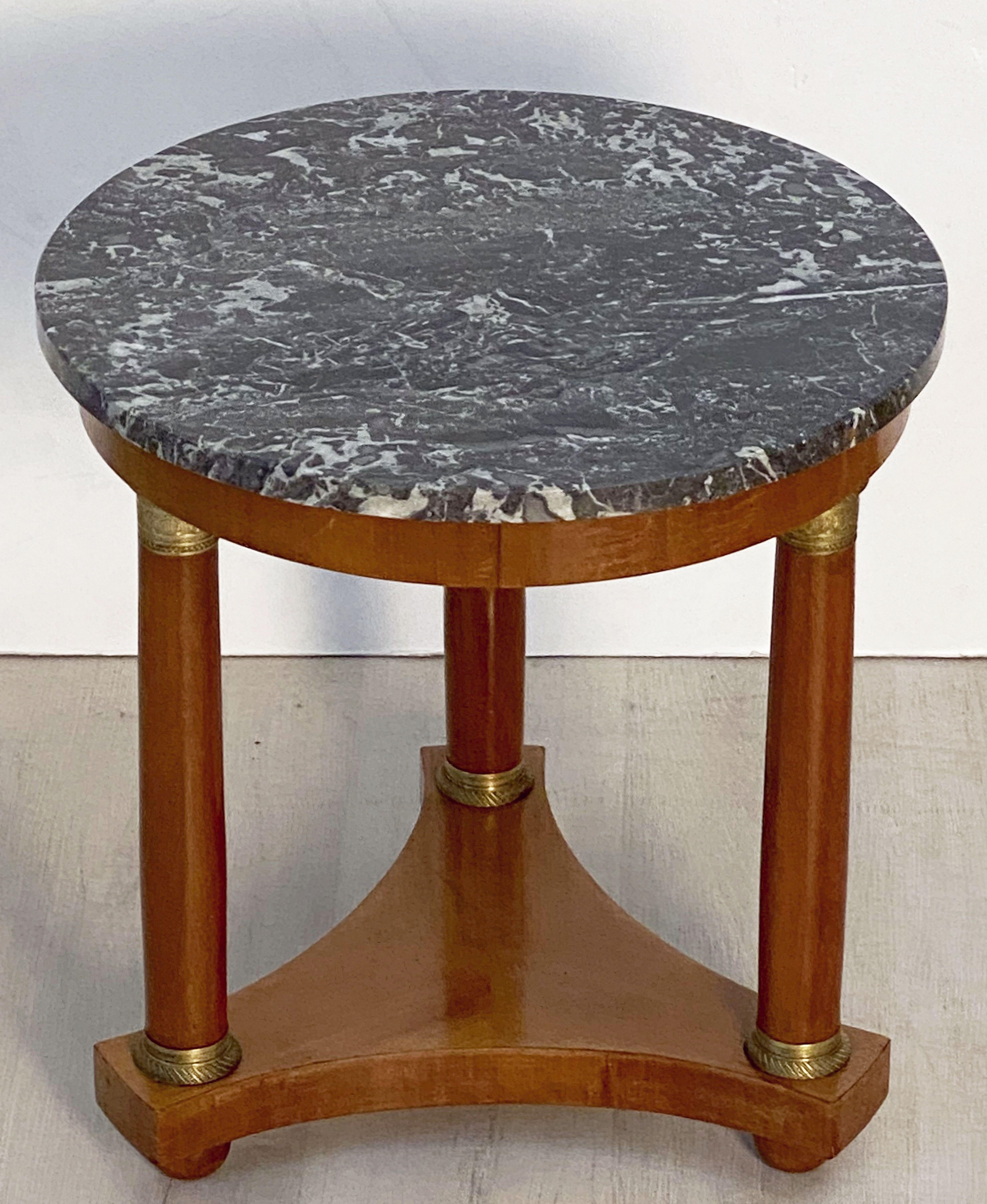 French Marble-Top Table or Guéridon in the Empire Style 1