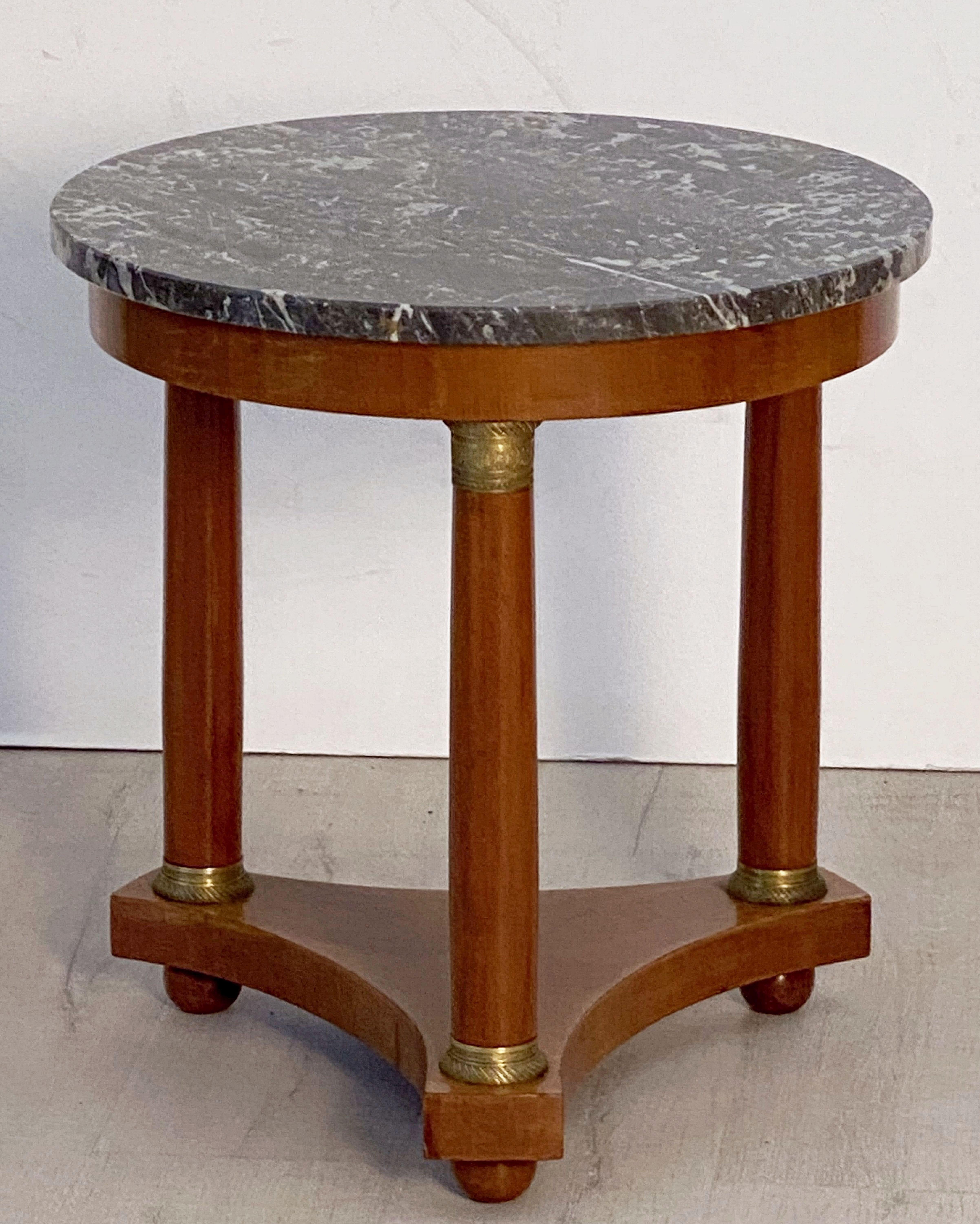 French Marble-Top Table or Guéridon in the Empire Style 5