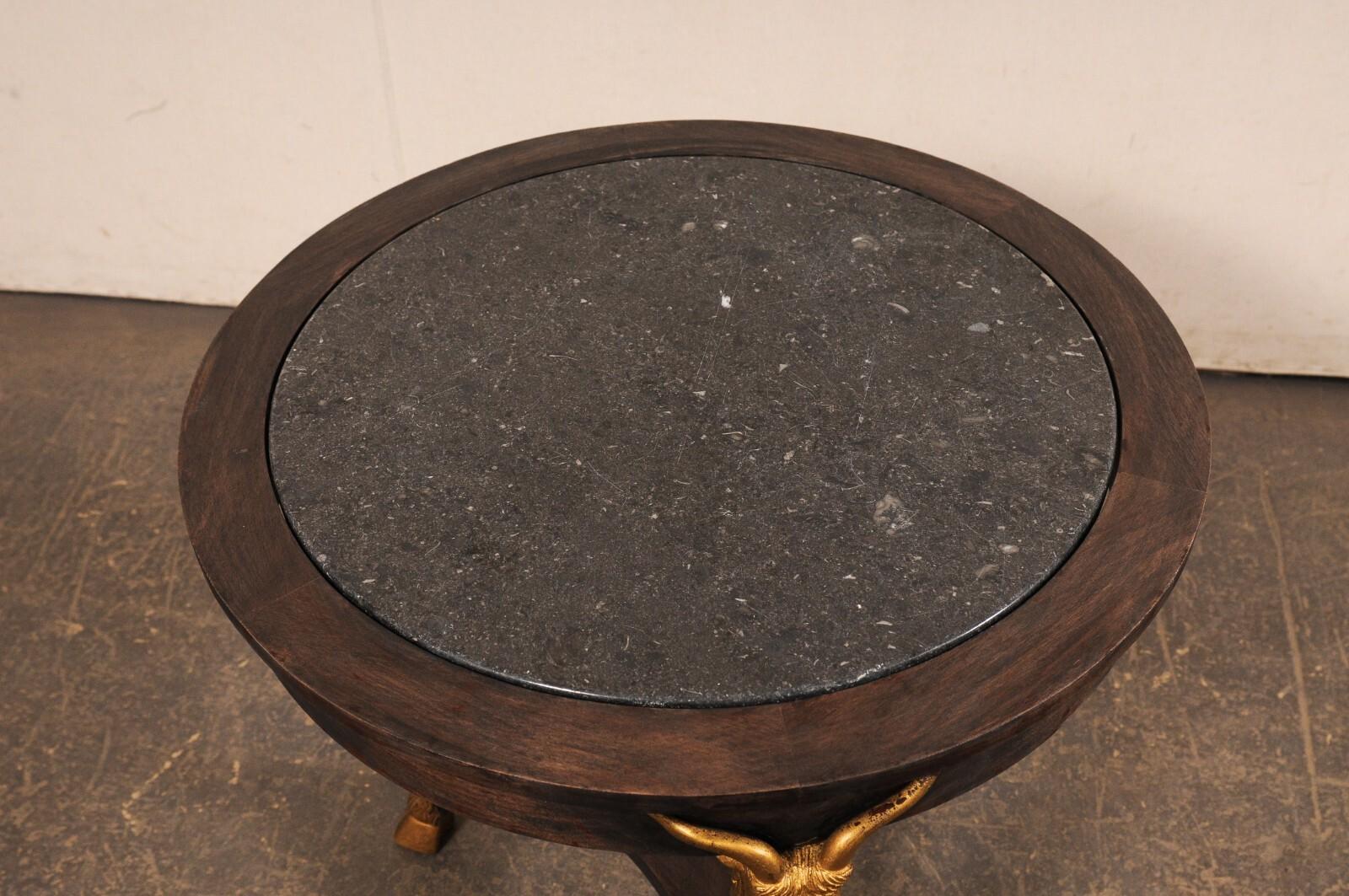 20th Century French Marble Top Table w/Goat Head & Hoof Accents For Sale