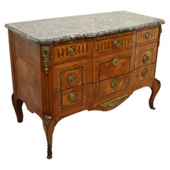 French Marble-Top Walnut Commode, circa 1800