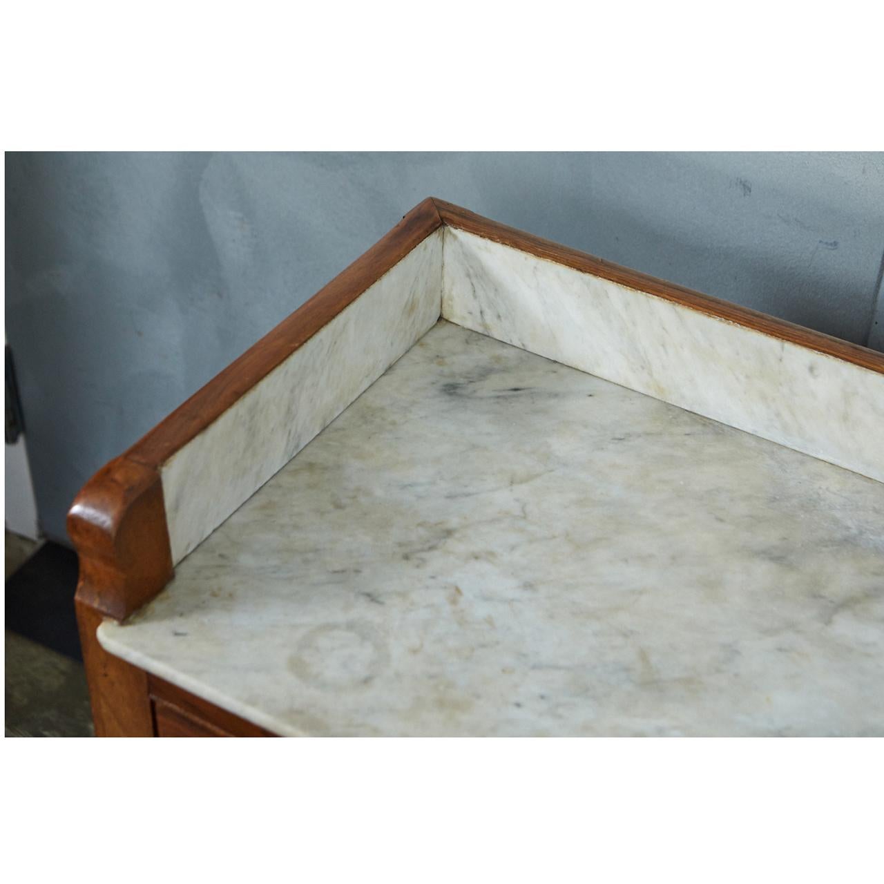 Victorian French Marble-Top Washstand or Bar