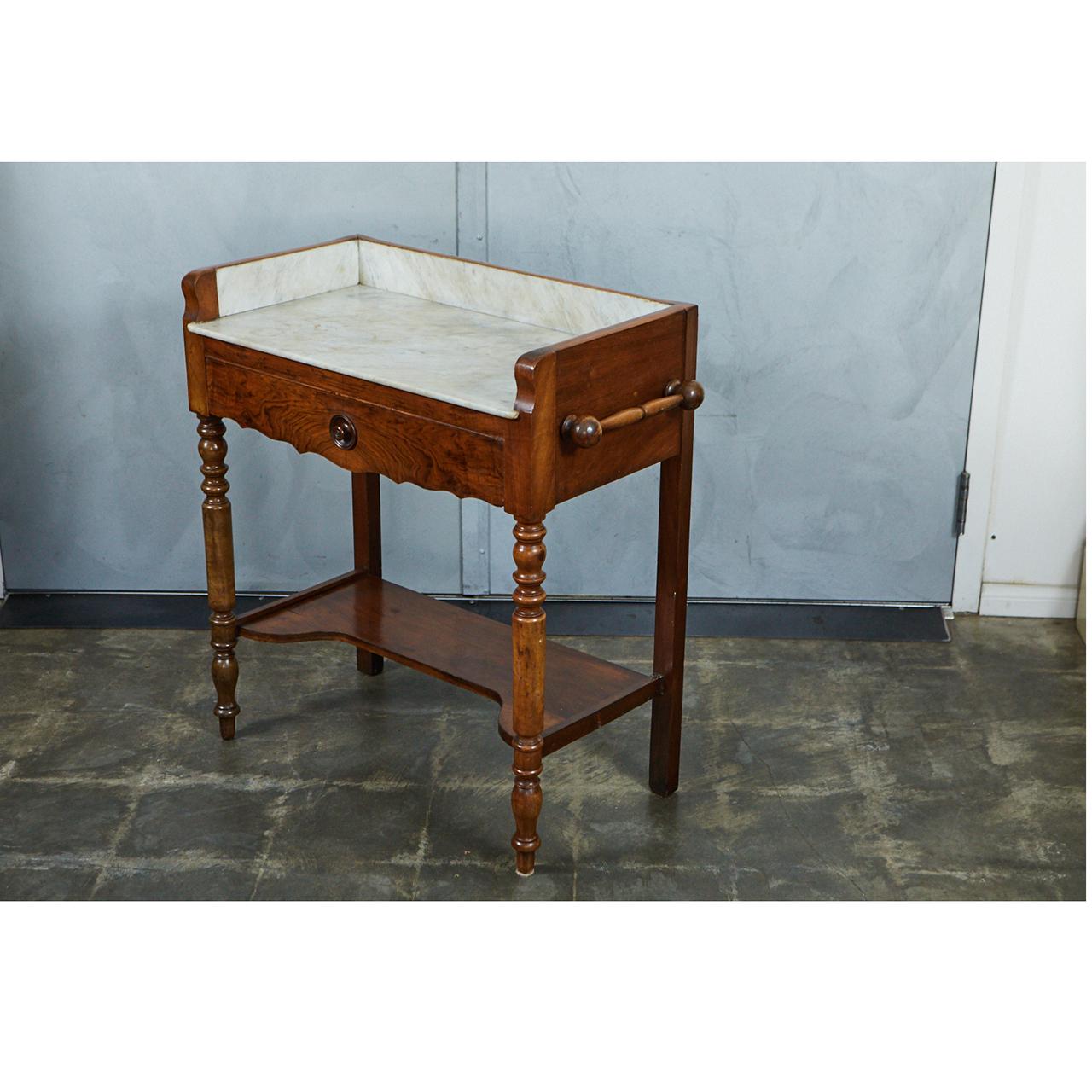 French Marble-Top Washstand or Bar In Good Condition In Culver City, CA