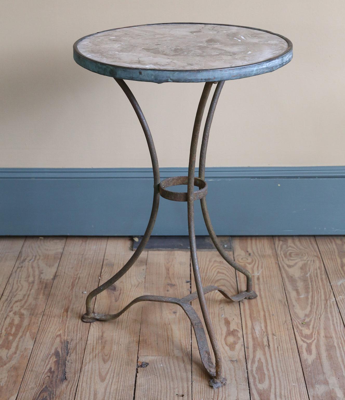 French Marble-Topped Bistro Table 3