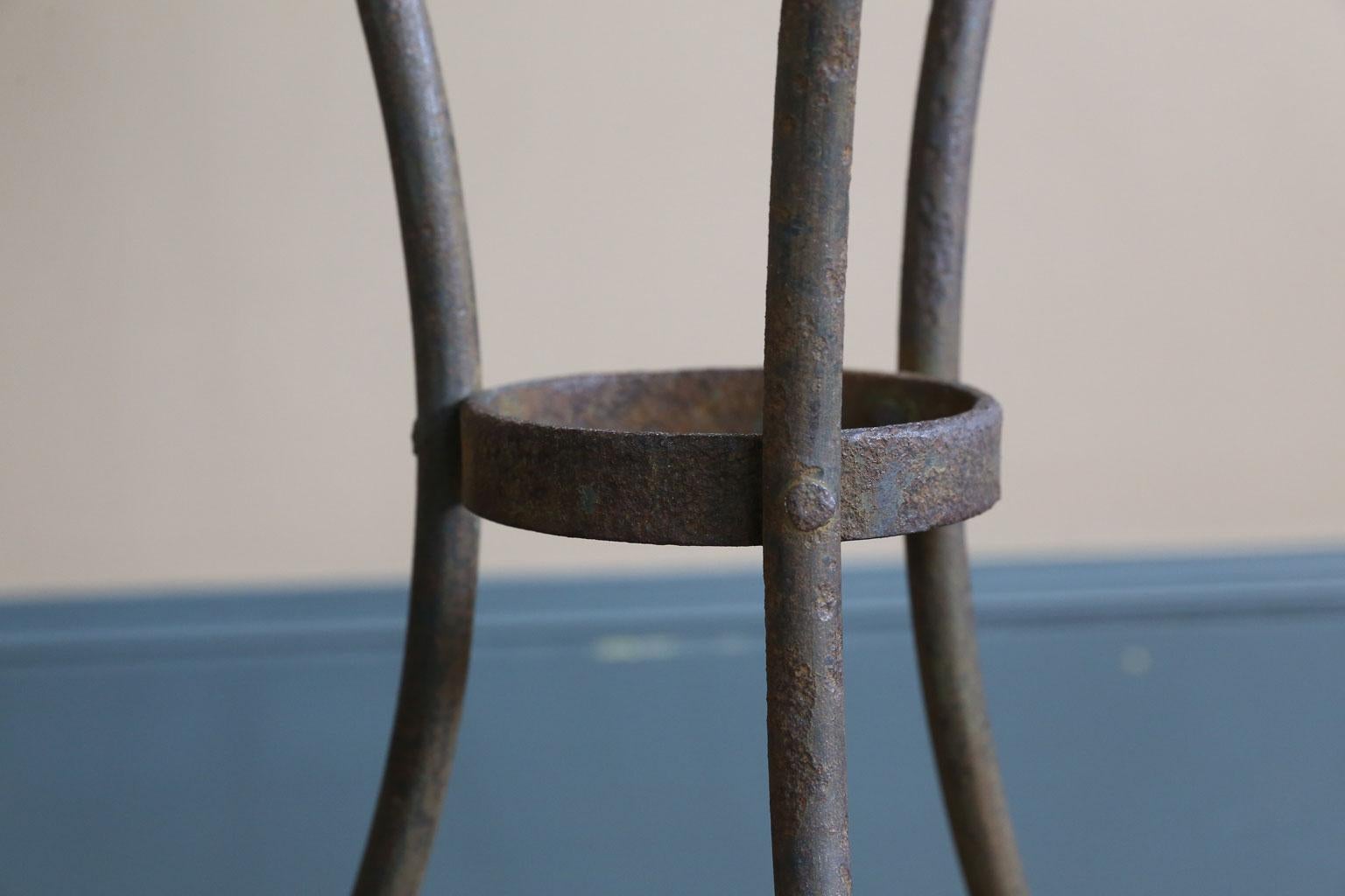 Forged French Marble-Topped Bistro Table