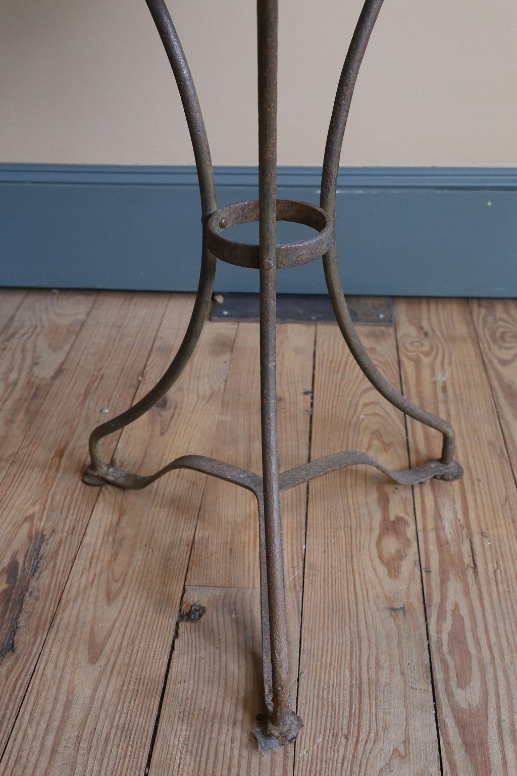 Iron French Marble-Topped Bistro Table