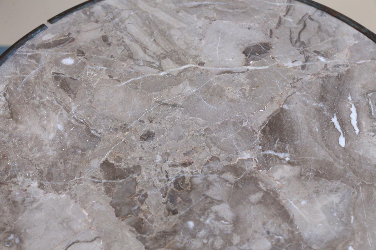 French Marble-Topped Bistro Table 1