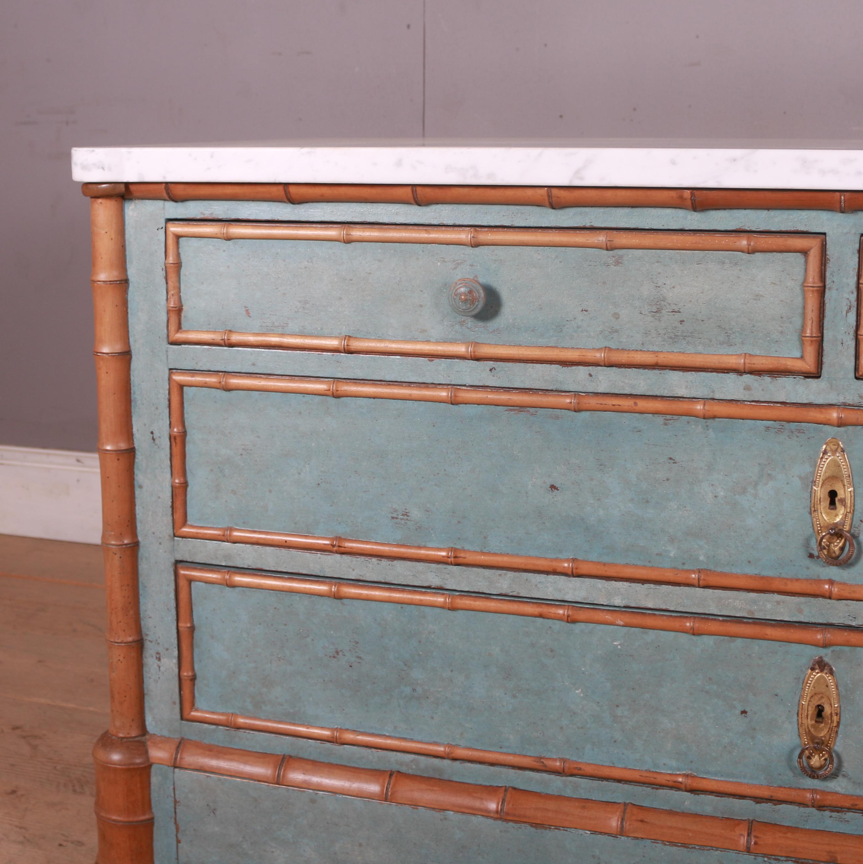 Painted French Marble Topped Commode