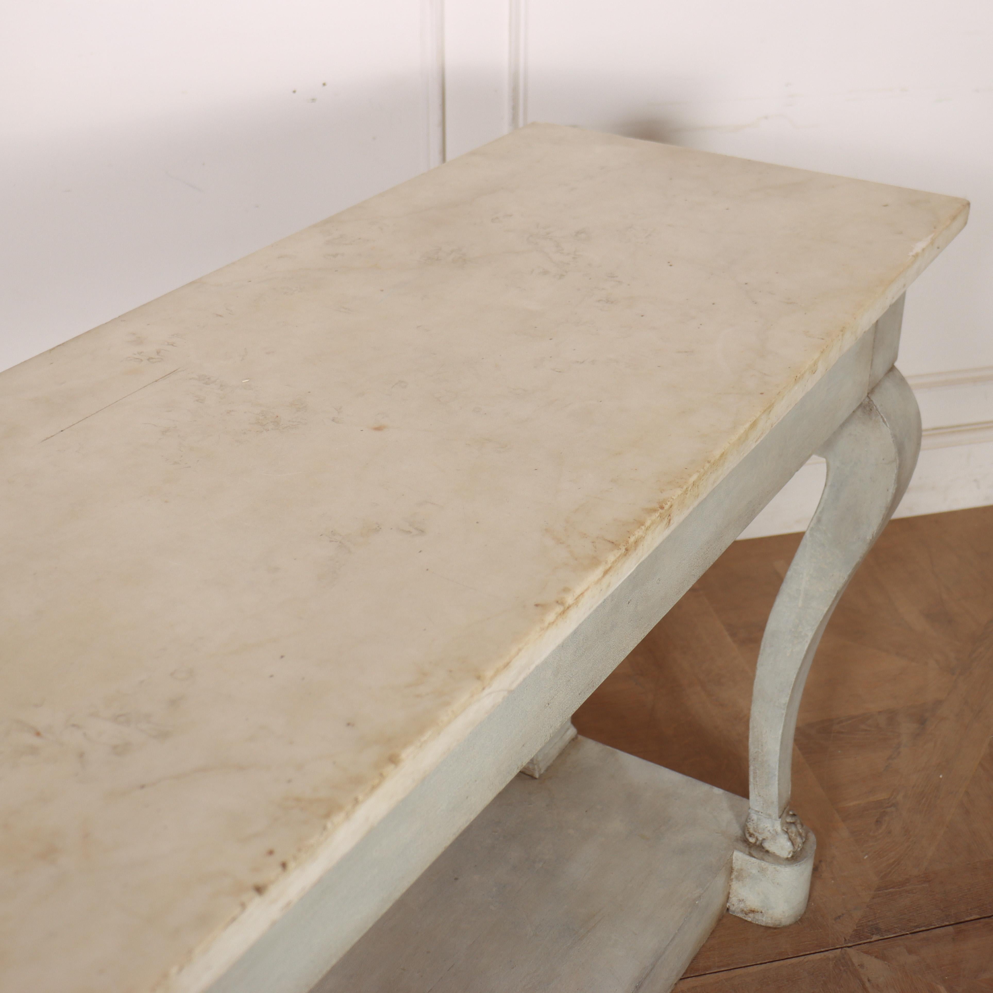 French Marble Topped Console Table For Sale 5