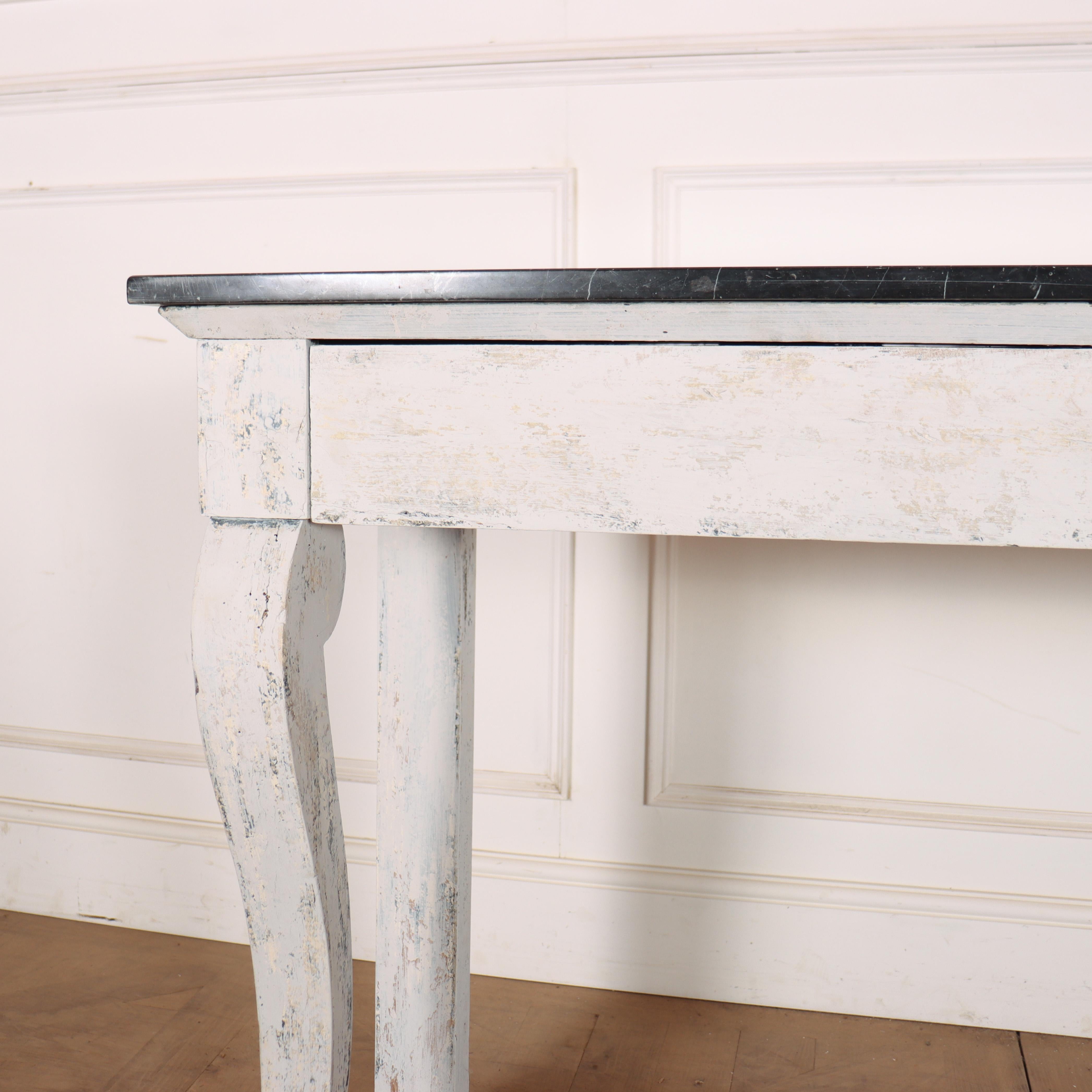 French Marble Topped Console Table In Good Condition For Sale In Leamington Spa, Warwickshire
