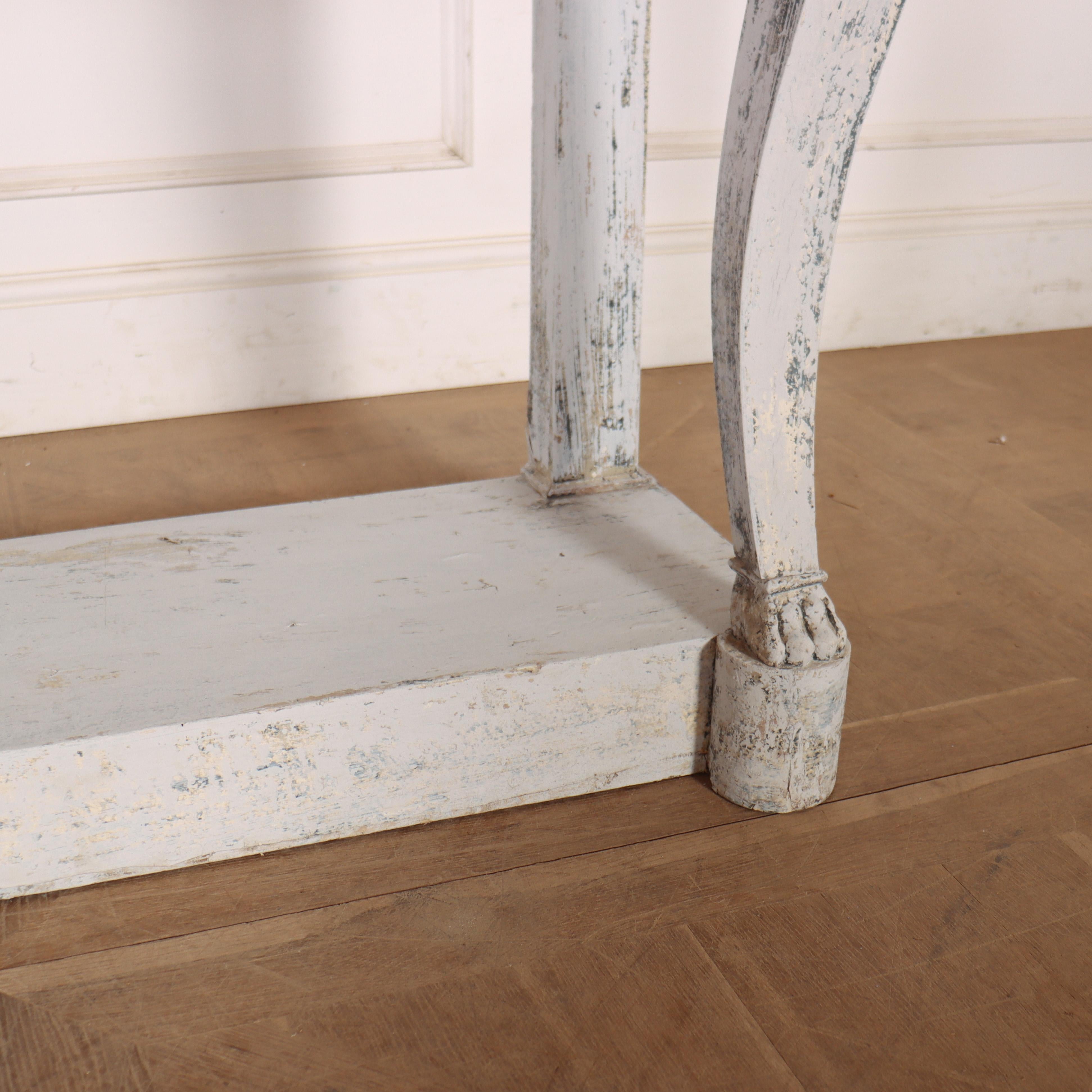 19th Century French Marble Topped Console Table For Sale