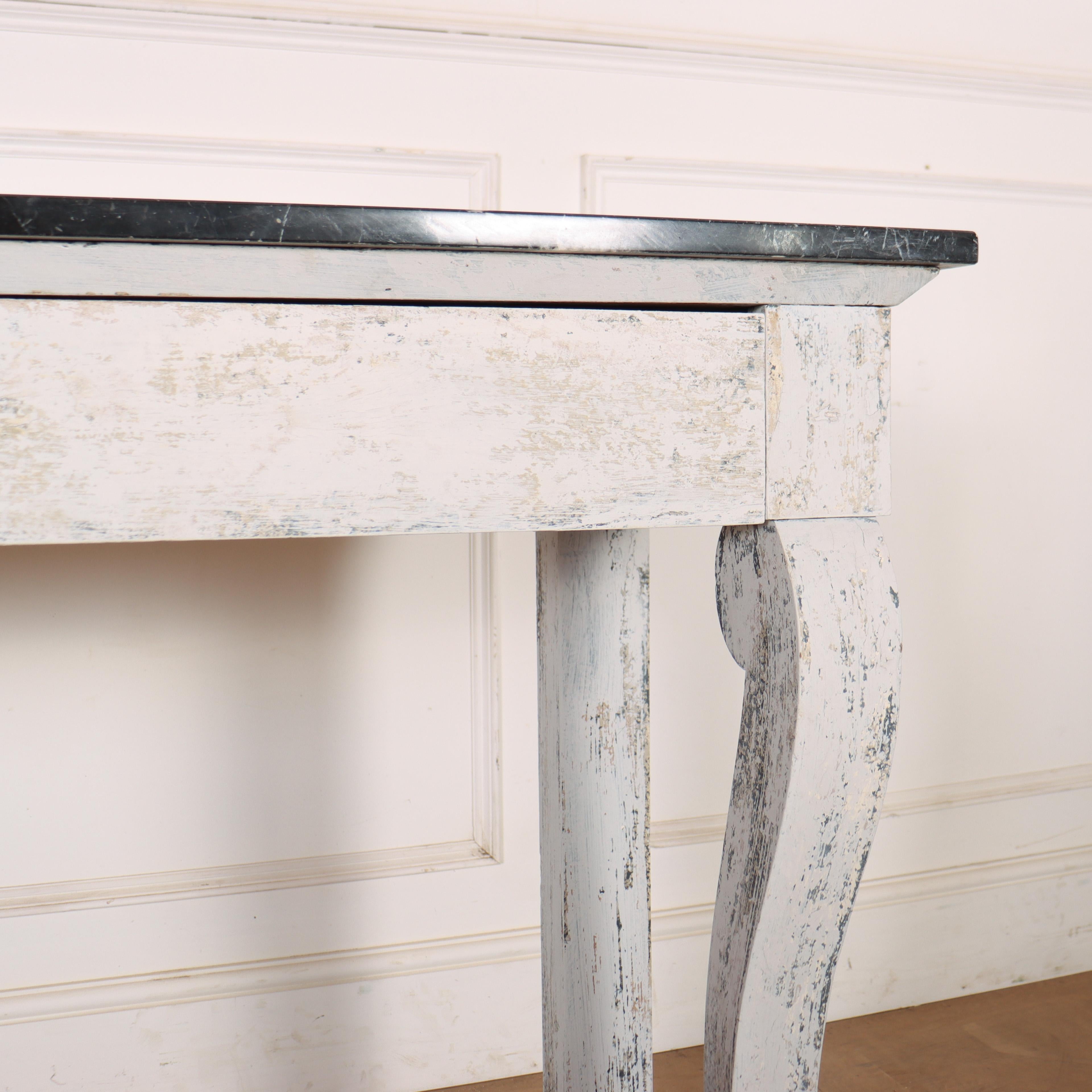 French Marble Topped Console Table For Sale 1