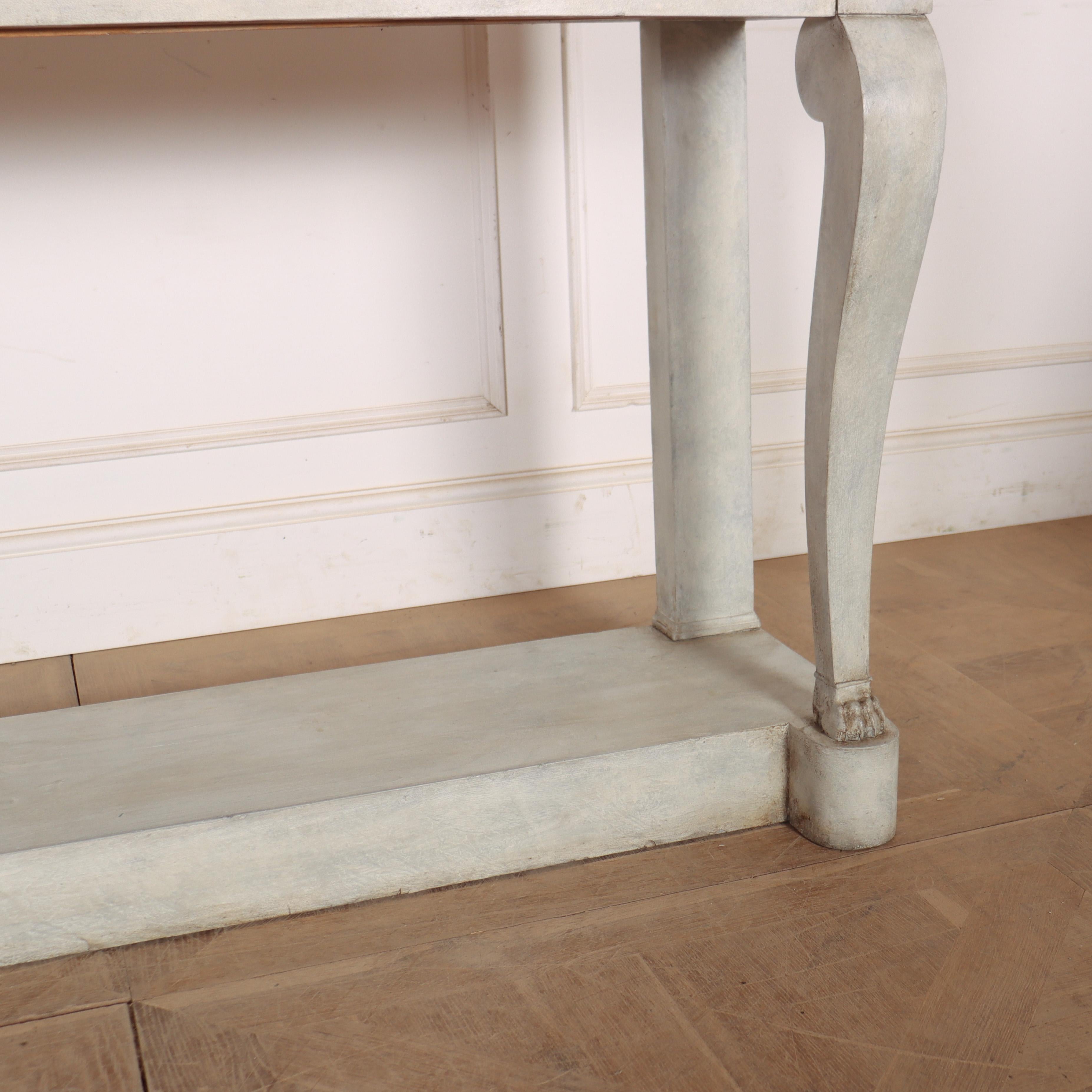 19th Century French Marble Topped Console Table For Sale