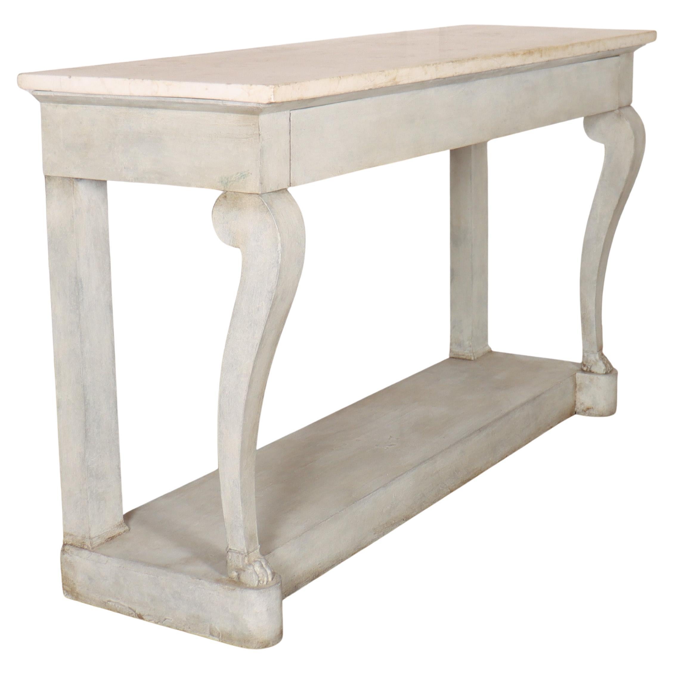 French Marble Topped Console Table