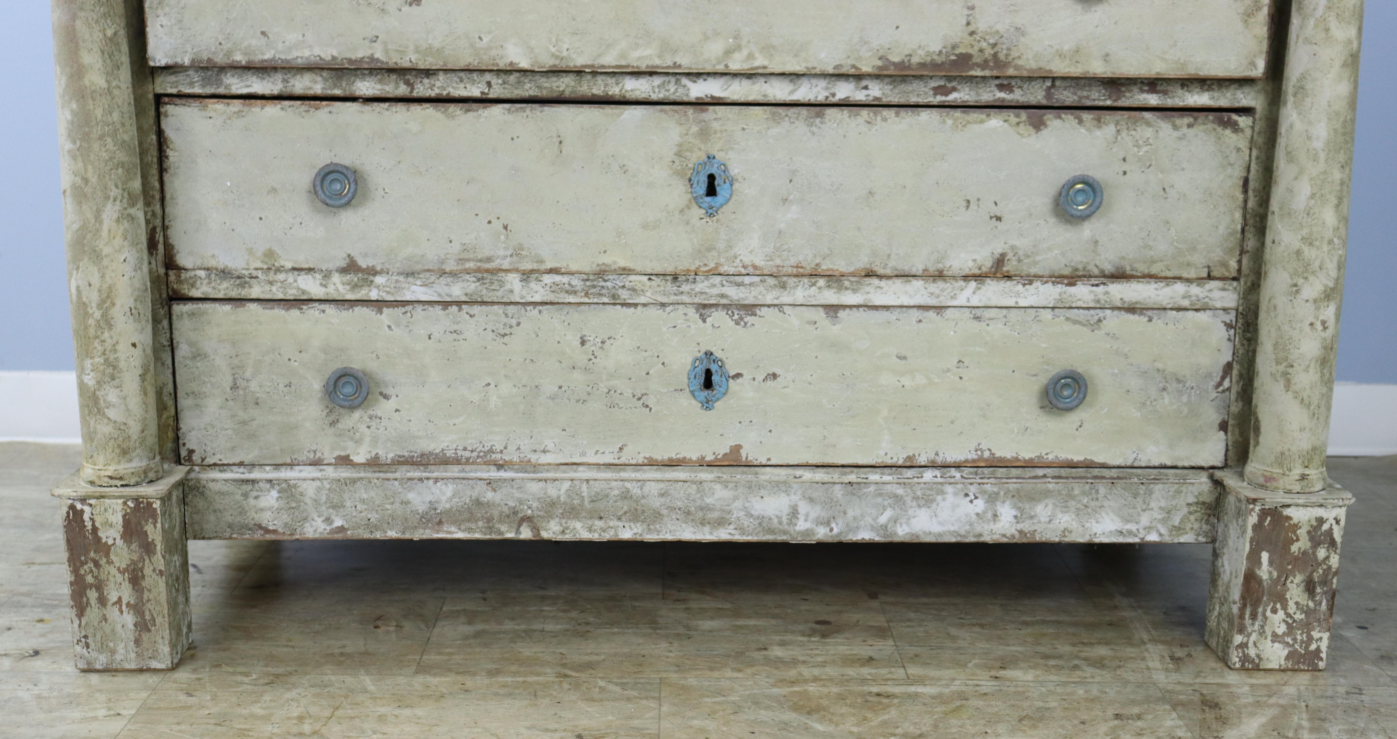 French Marble Topped Directoire Commode, Newly Painted For Sale 1