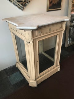 French Marble Topped Glass Cabinet