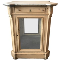 French Marble Topped Glass Cabinet