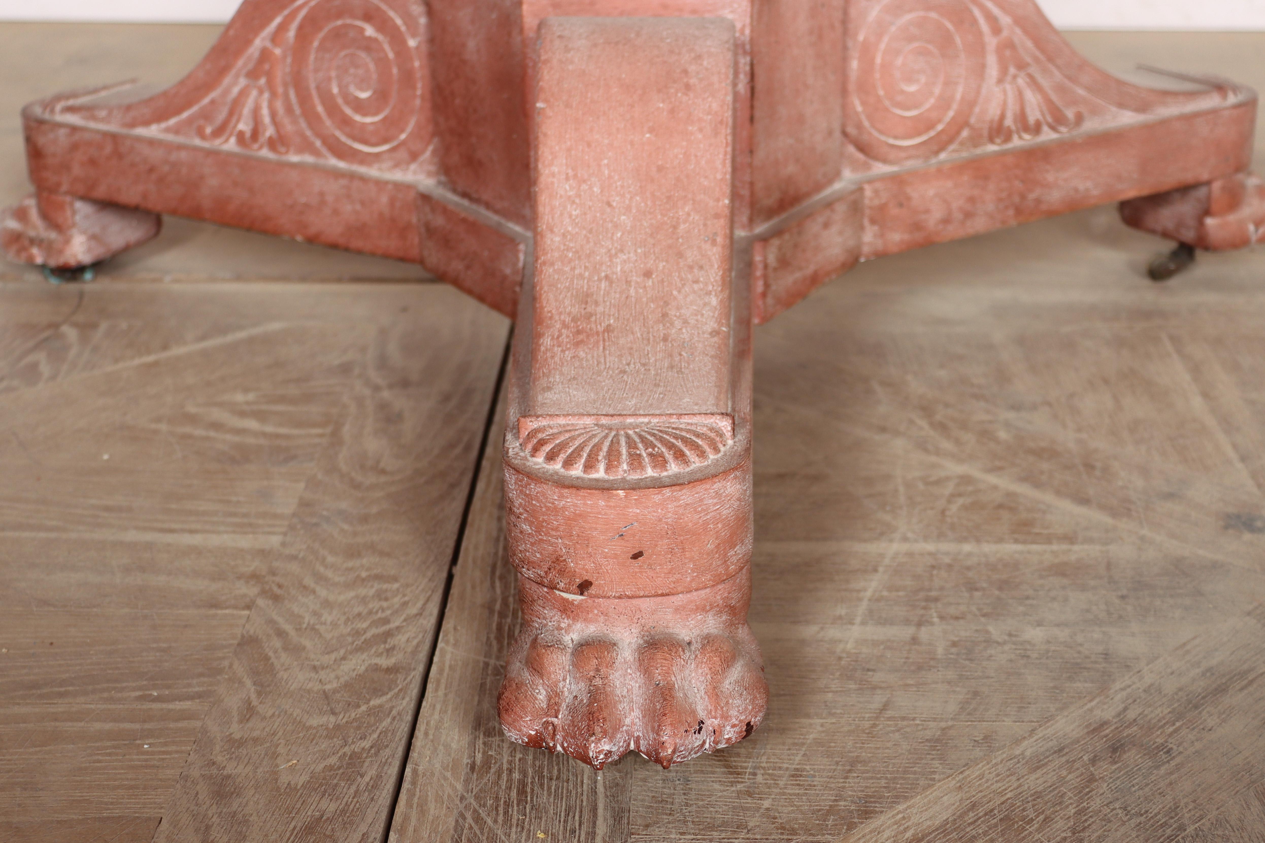 French Marble Topped Gueridon / Center Table (Handbemalt) im Angebot