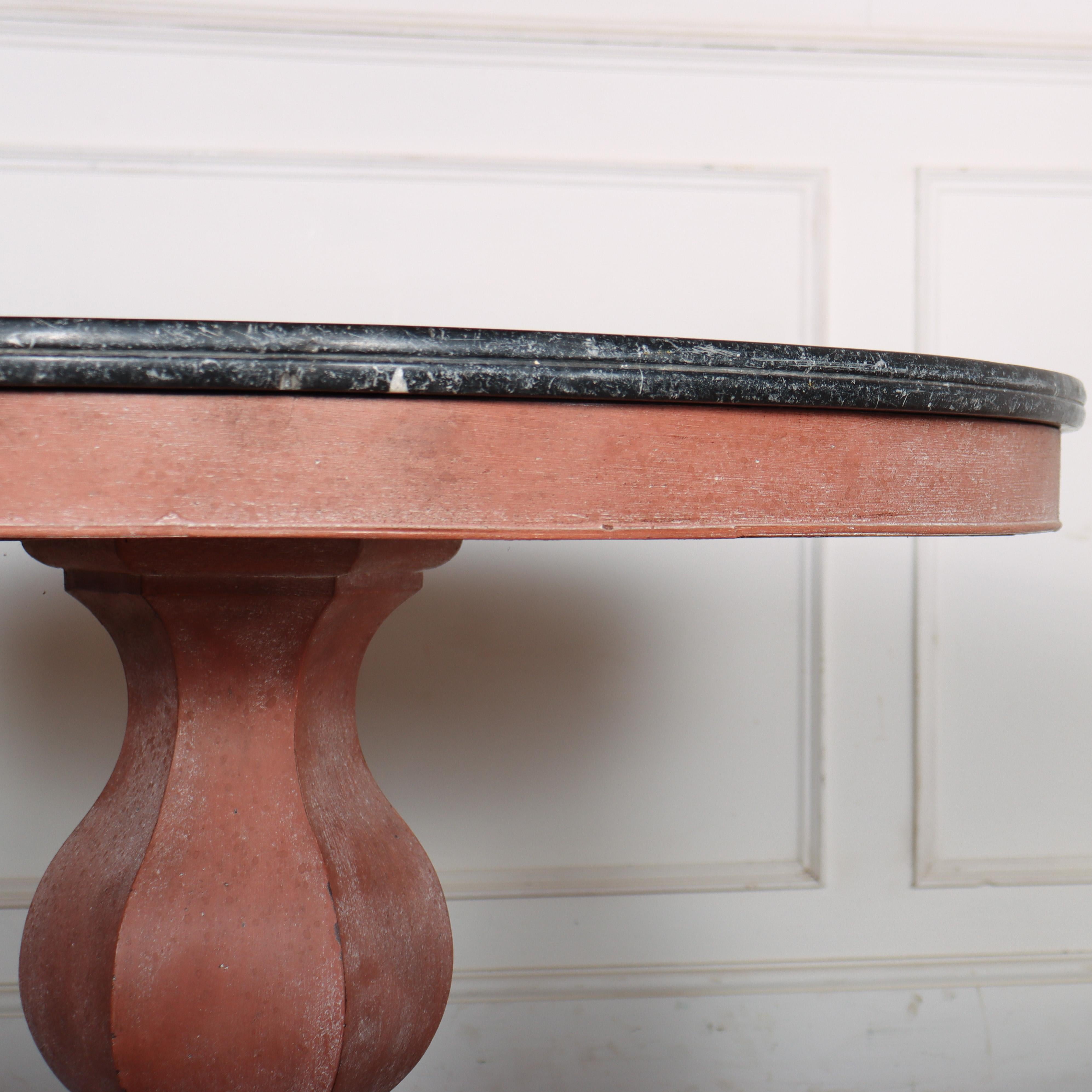 French Marble Topped Gueridon / Center Table (Eichenholz) im Angebot