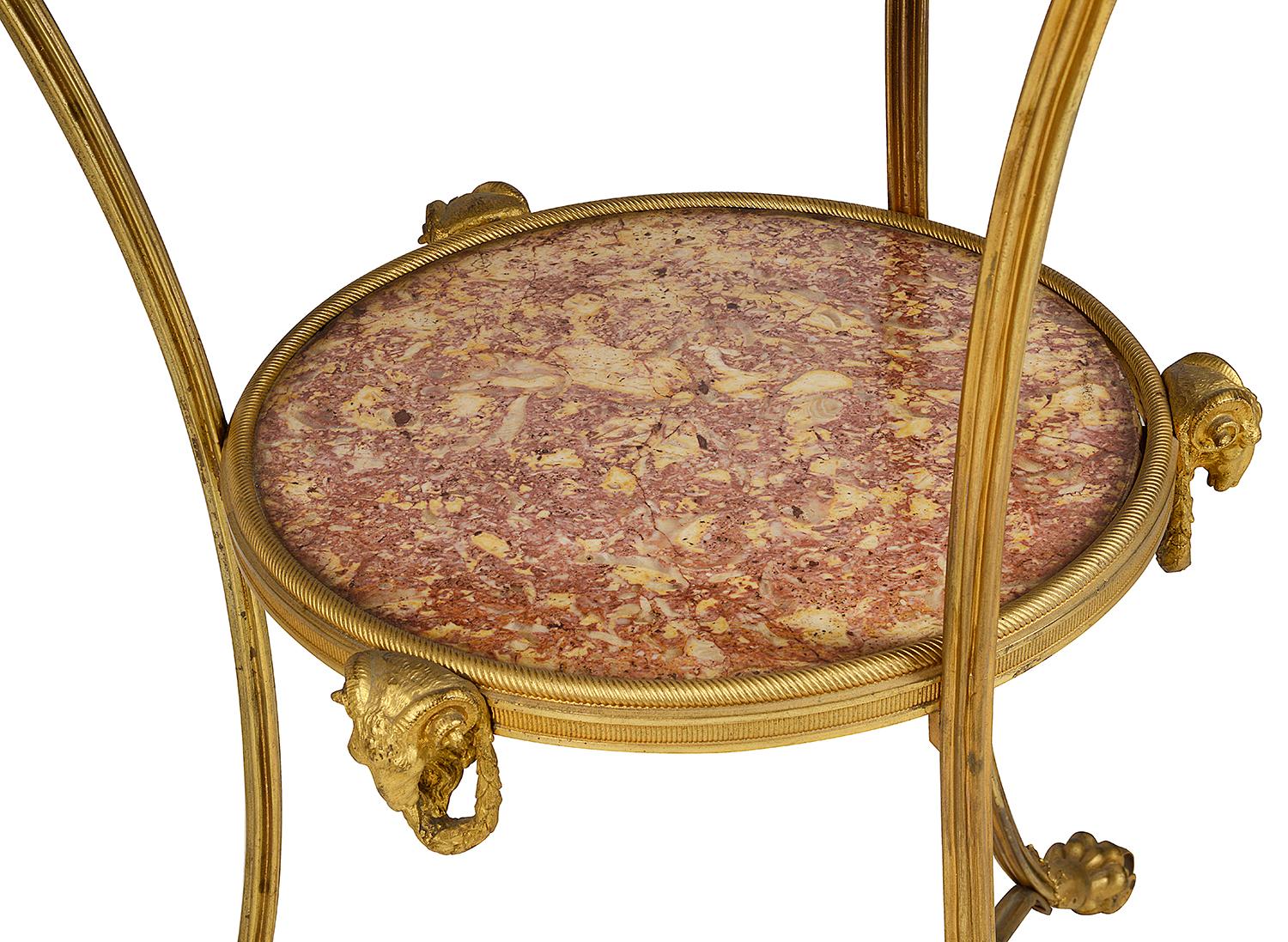 19th Century French Marble Topped Gueridon, circa 1890