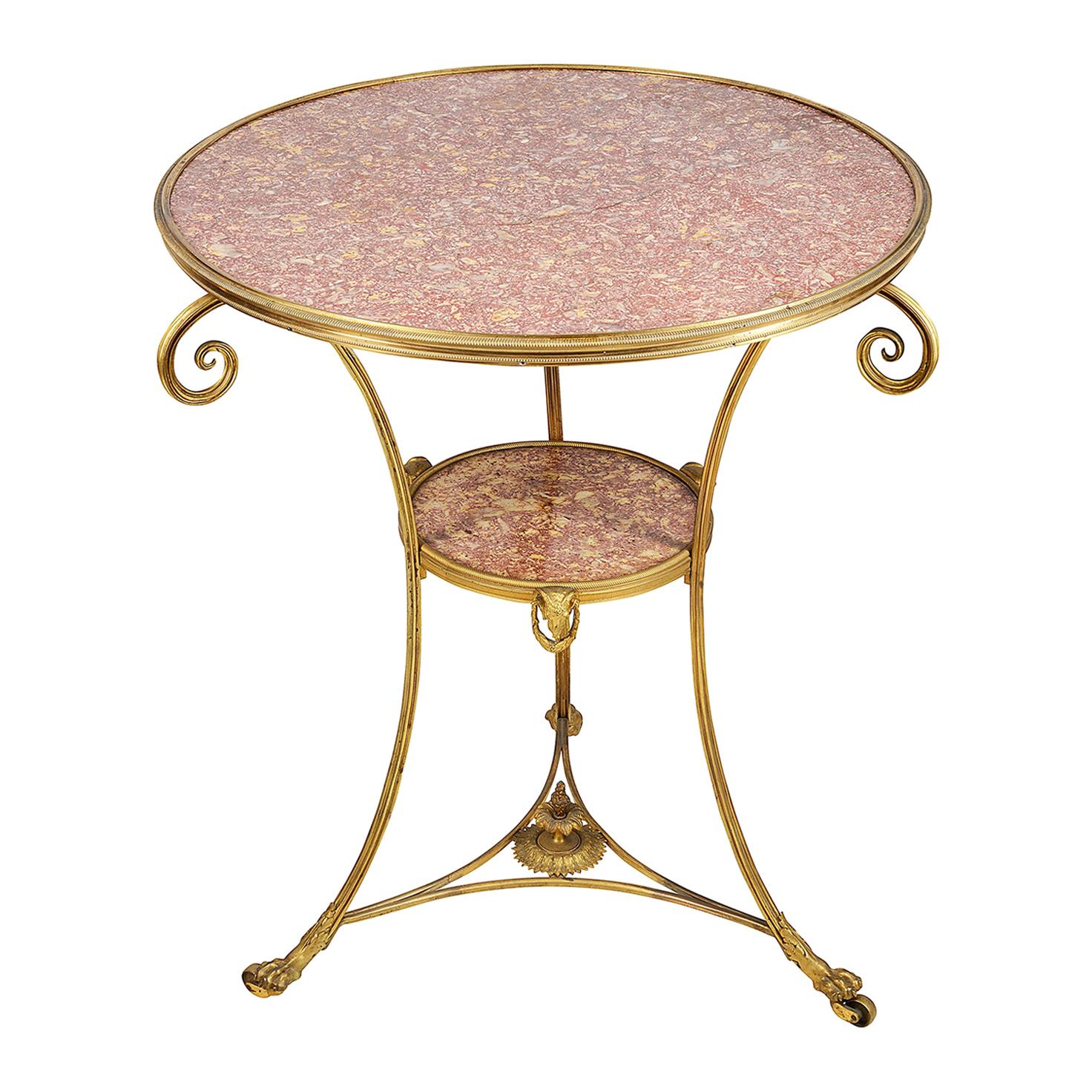 French Marble Topped Gueridon, circa 1890