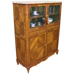 French Marble Topped Kingwood Side Cabinet