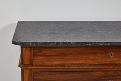 French Marble Topped Mahogany Dresser with Brass Key Holes