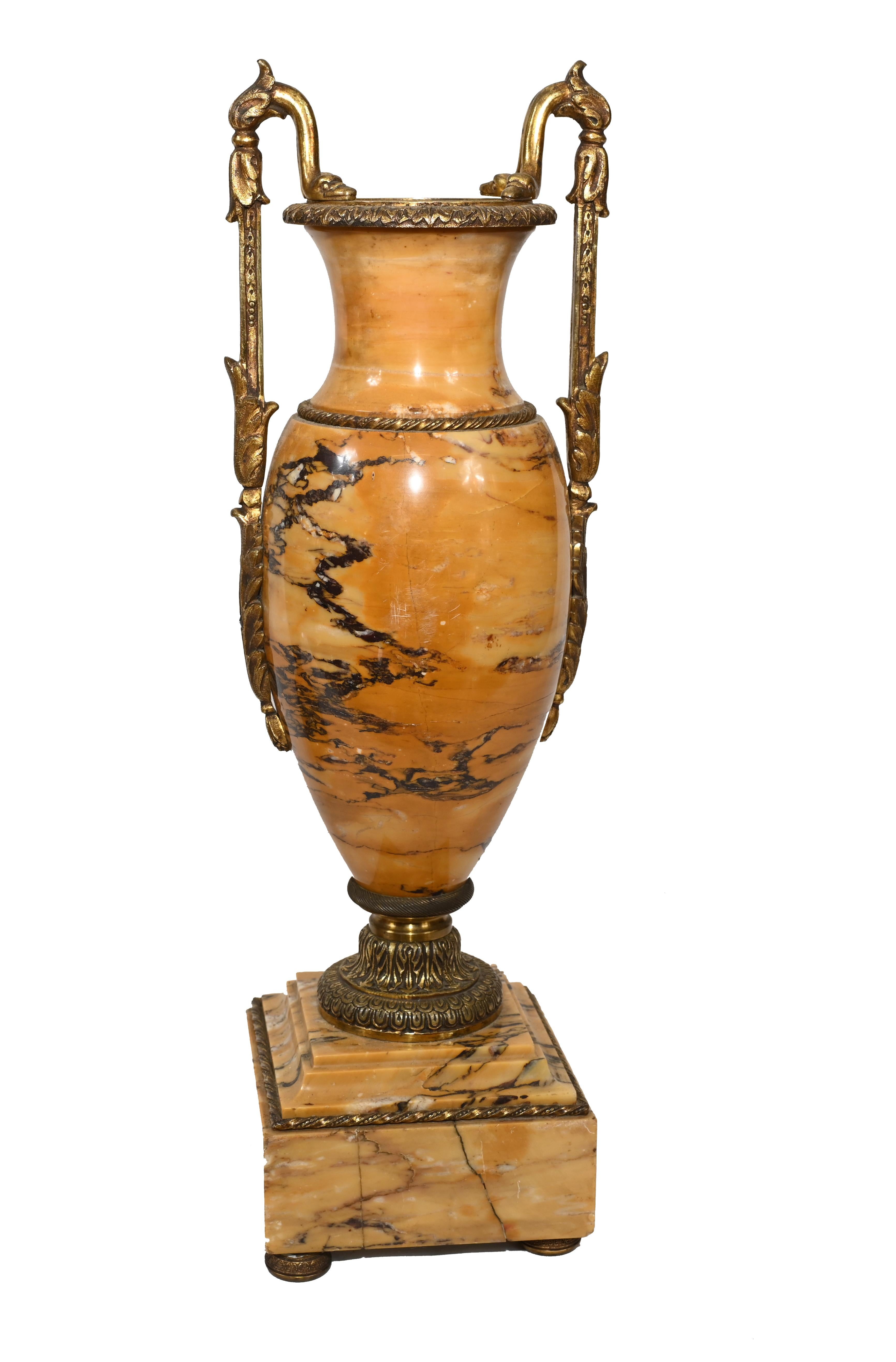 French Marble Urns Amphora Form Empire Cassolette 1880 6