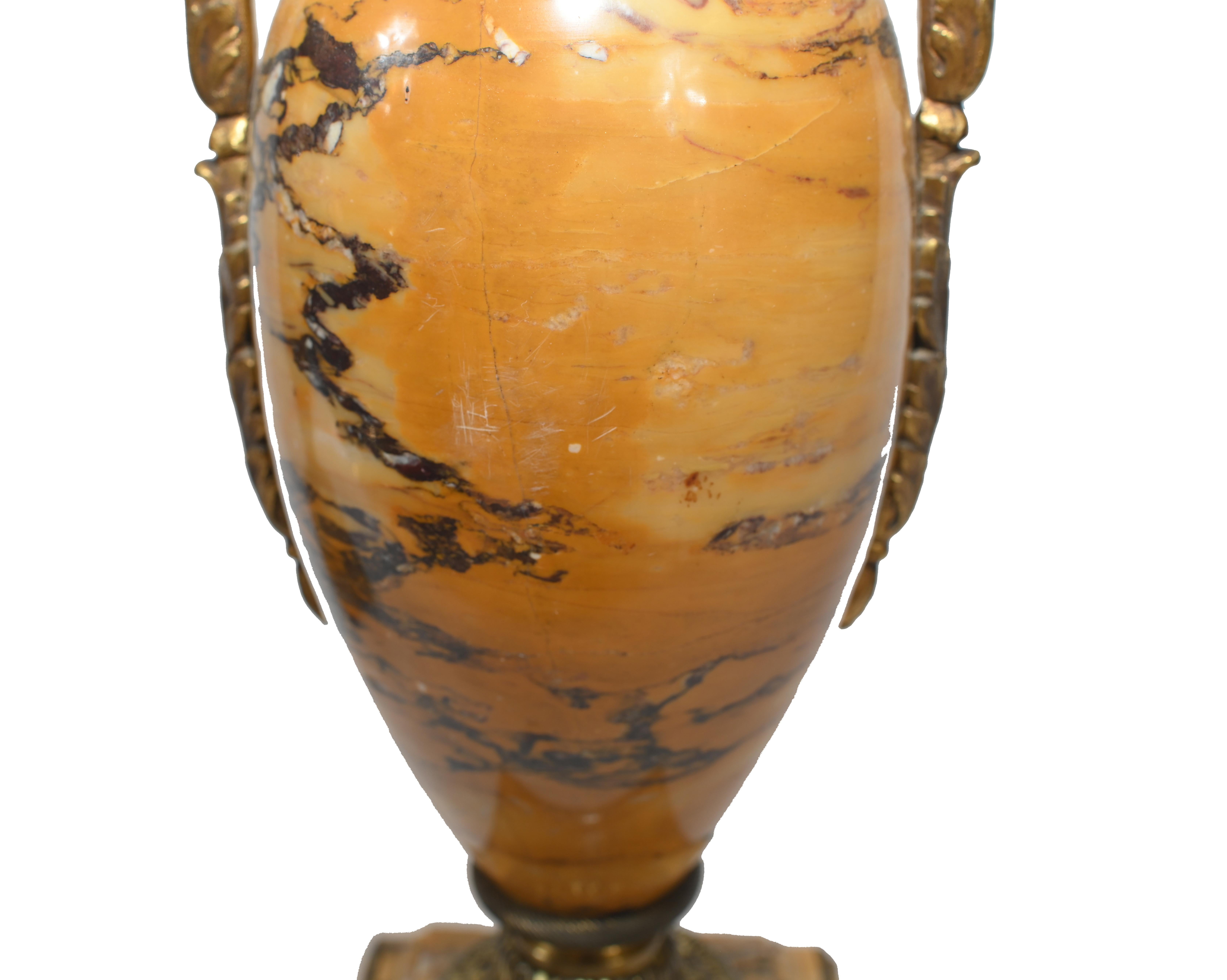 French Marble Urns Amphora Form Empire Cassolette 1880 7
