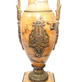 French Marble Urns Amphora Form Empire Cassolette 1880