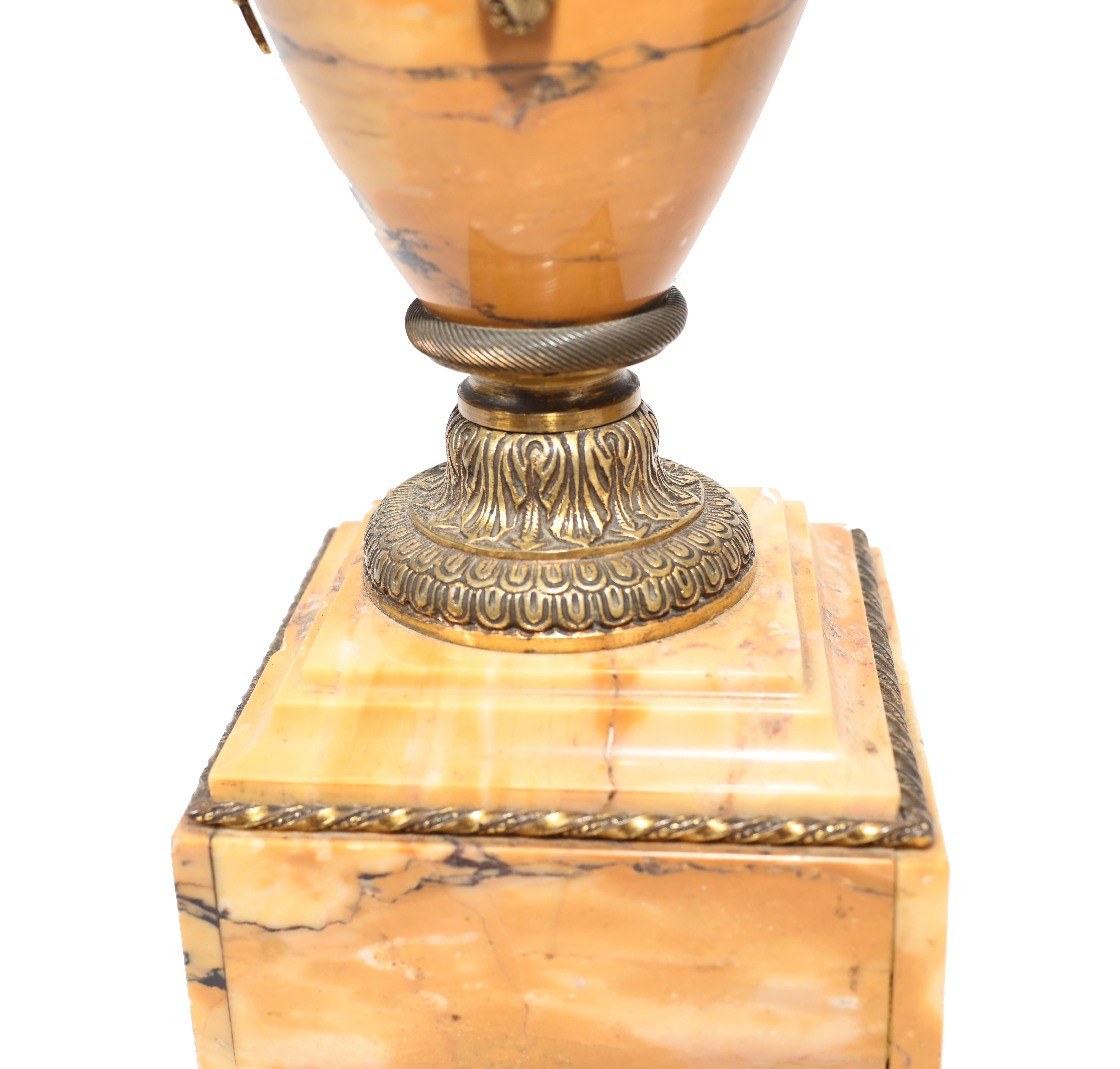 French Marble Urns Amphora Form Empire Cassolette 1880 3