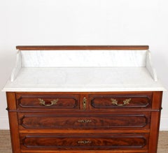 French Marble Washstand Commode Chest of Drawers, 19th Century