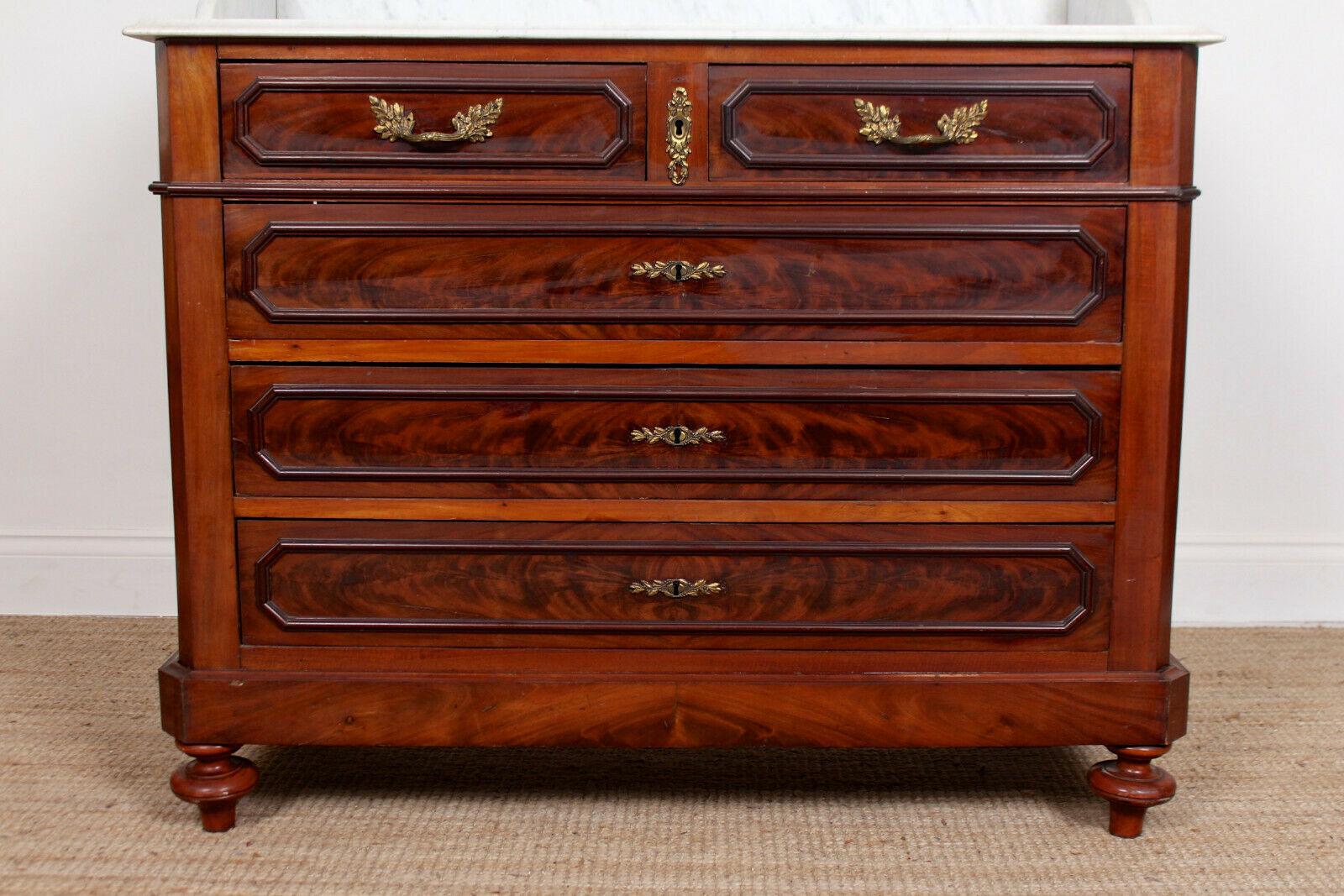 French Marble Washstand Commode Chest of Drawers, 19th Century For Sale 1