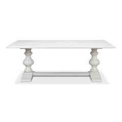 French Marble White Refectory Table