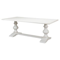 French Marble White Refectory Table