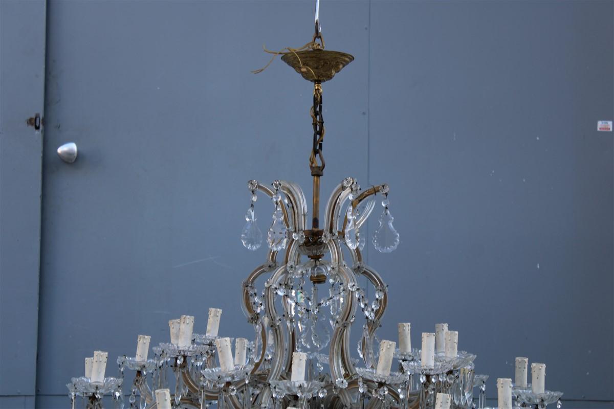 Mid-Century Modern French Maria Theresa Great Chandelier Round Crystal Transparent