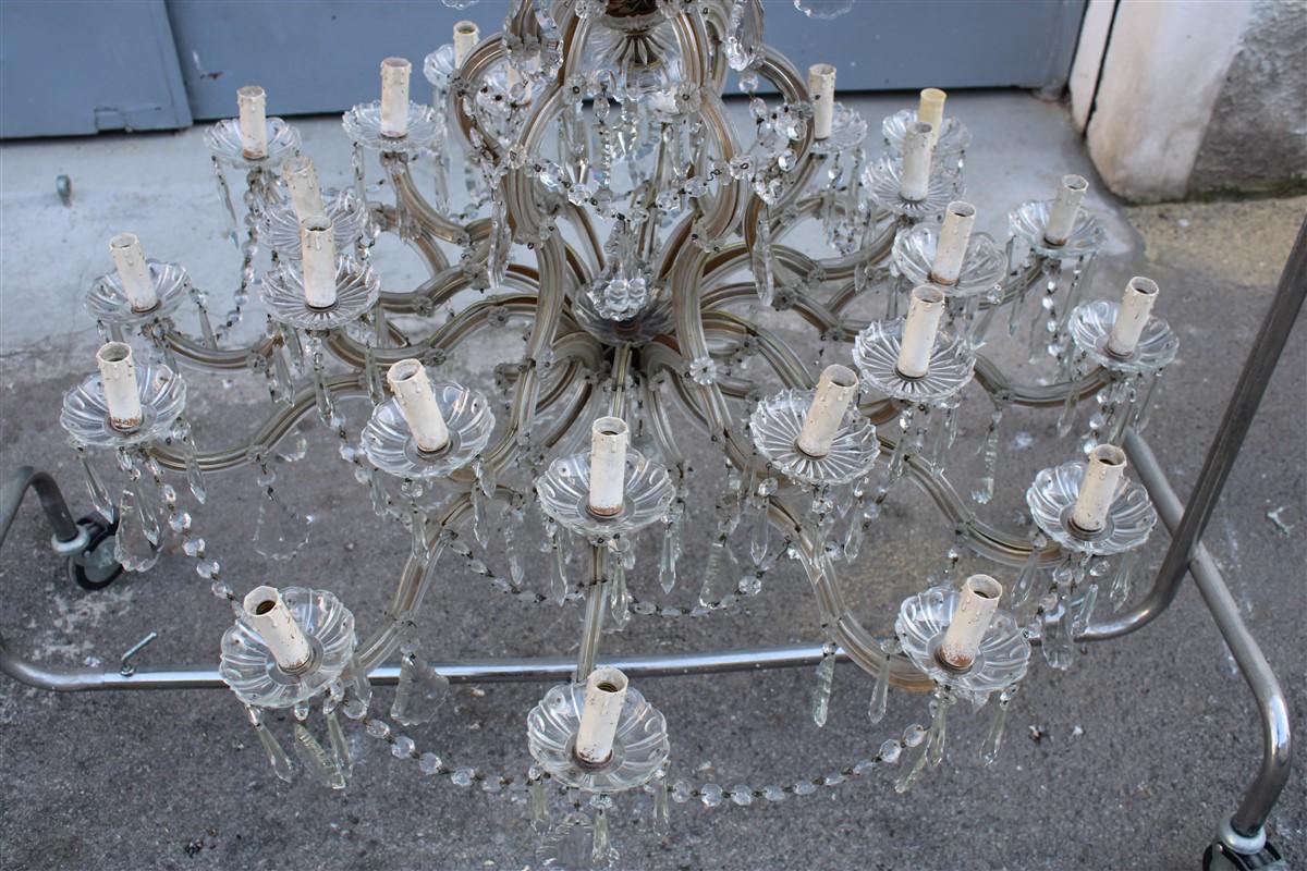 Mid-20th Century French Maria Theresa Great Chandelier Round Crystal Transparent