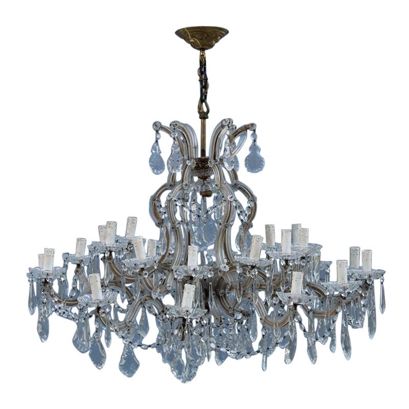 French Maria Theresa Great Chandelier Round Crystal Transparent
