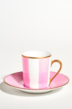 French Marie Daage Limoges Striped Espresso Set of Two