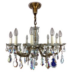 French Marie Theresa Chandelier with Colored Rock Crystals 10 Arms
