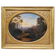 Antique French Marine painting from late 18th century